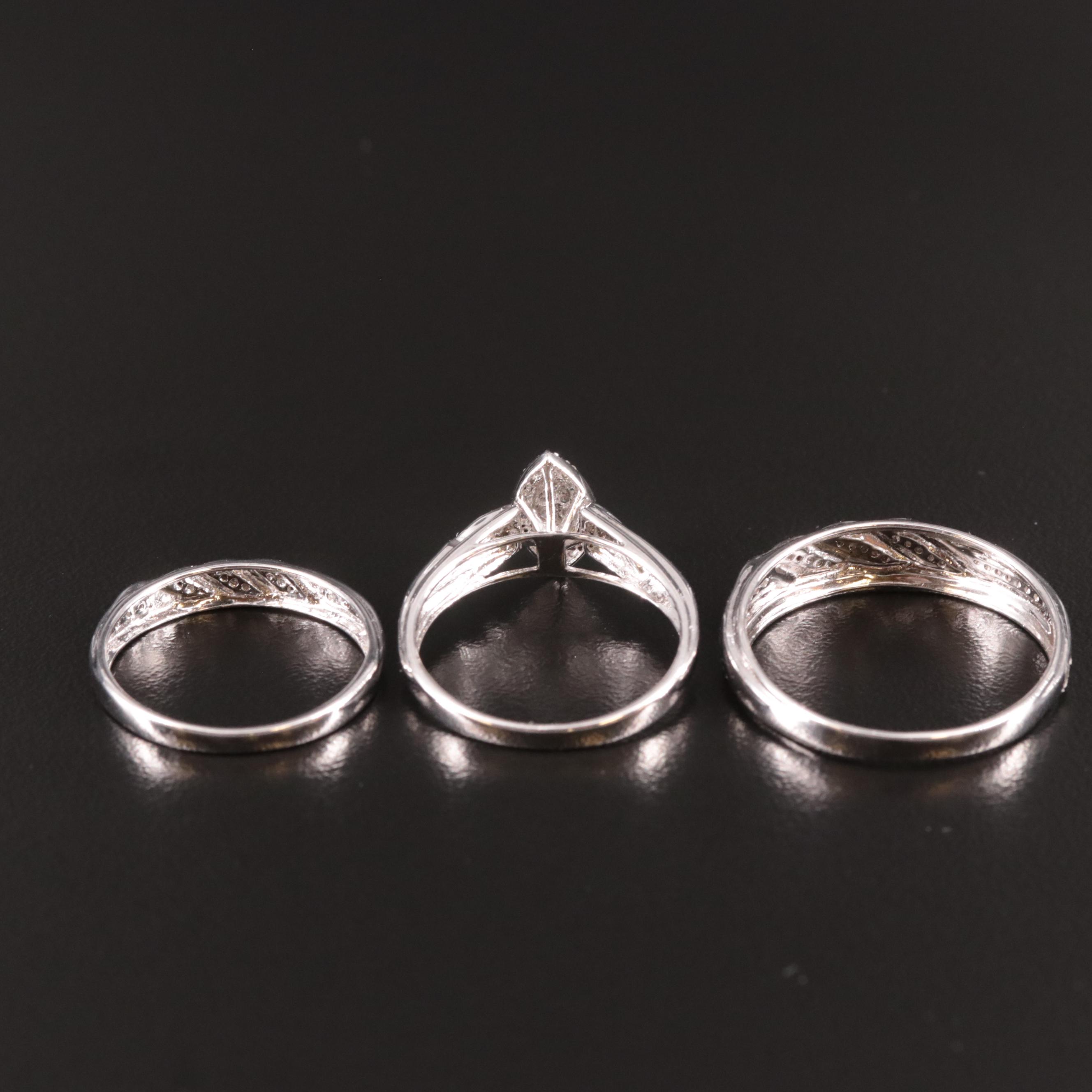 Sterling Diamond Ring and Bands