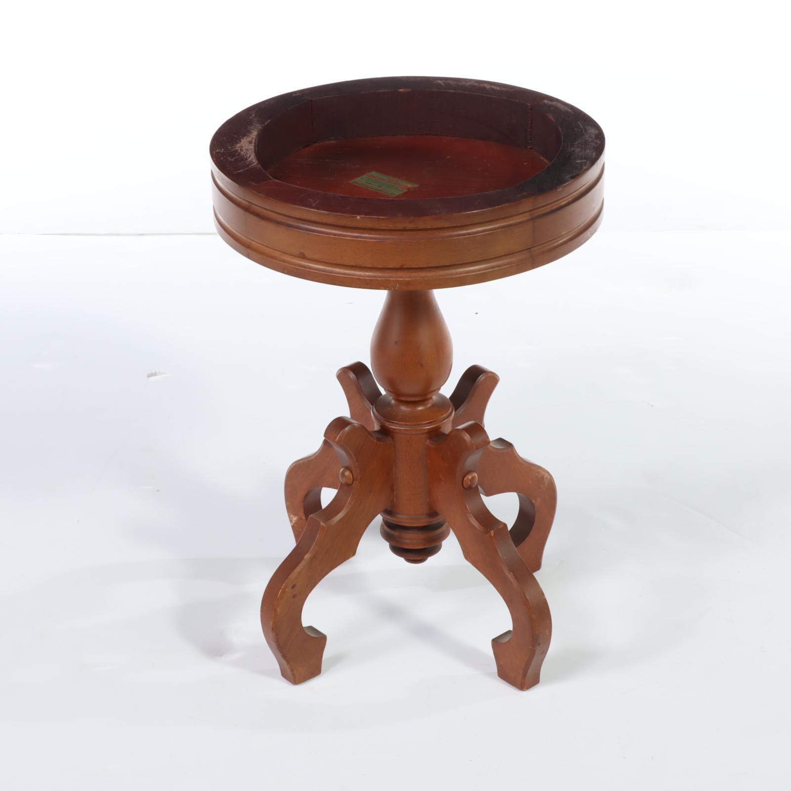 Victorian Style Mahogany and White Marble Stand, 20th Century