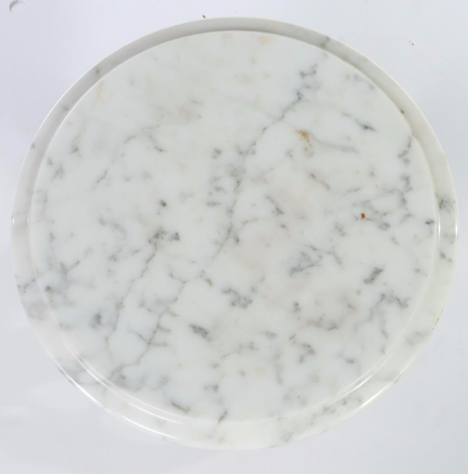 Victorian Style Mahogany and White Marble Stand, 20th Century