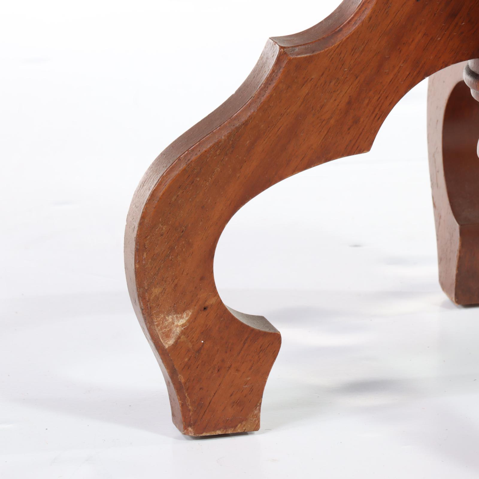 Victorian Style Mahogany and White Marble Stand, 20th Century