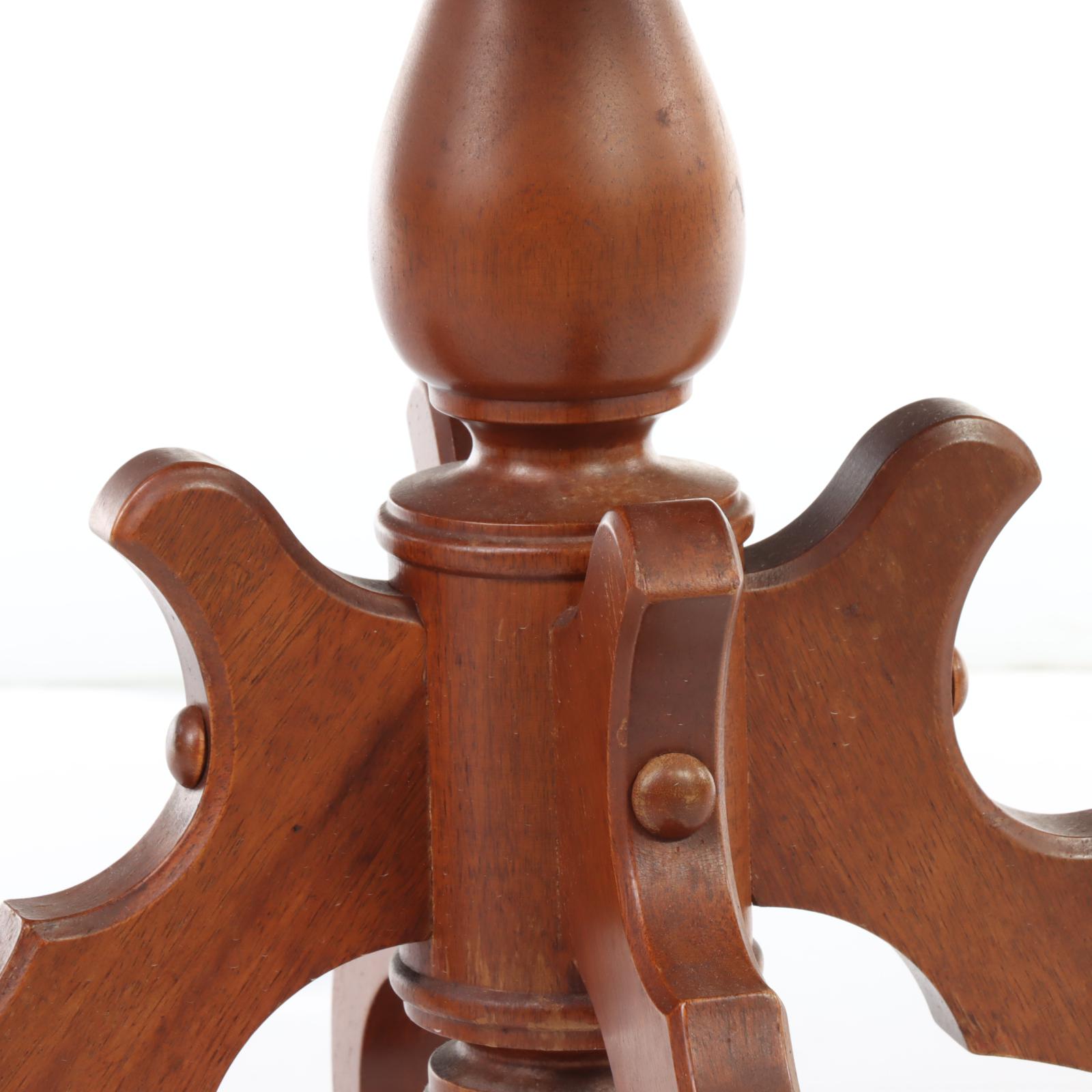 Victorian Style Mahogany and White Marble Stand, 20th Century