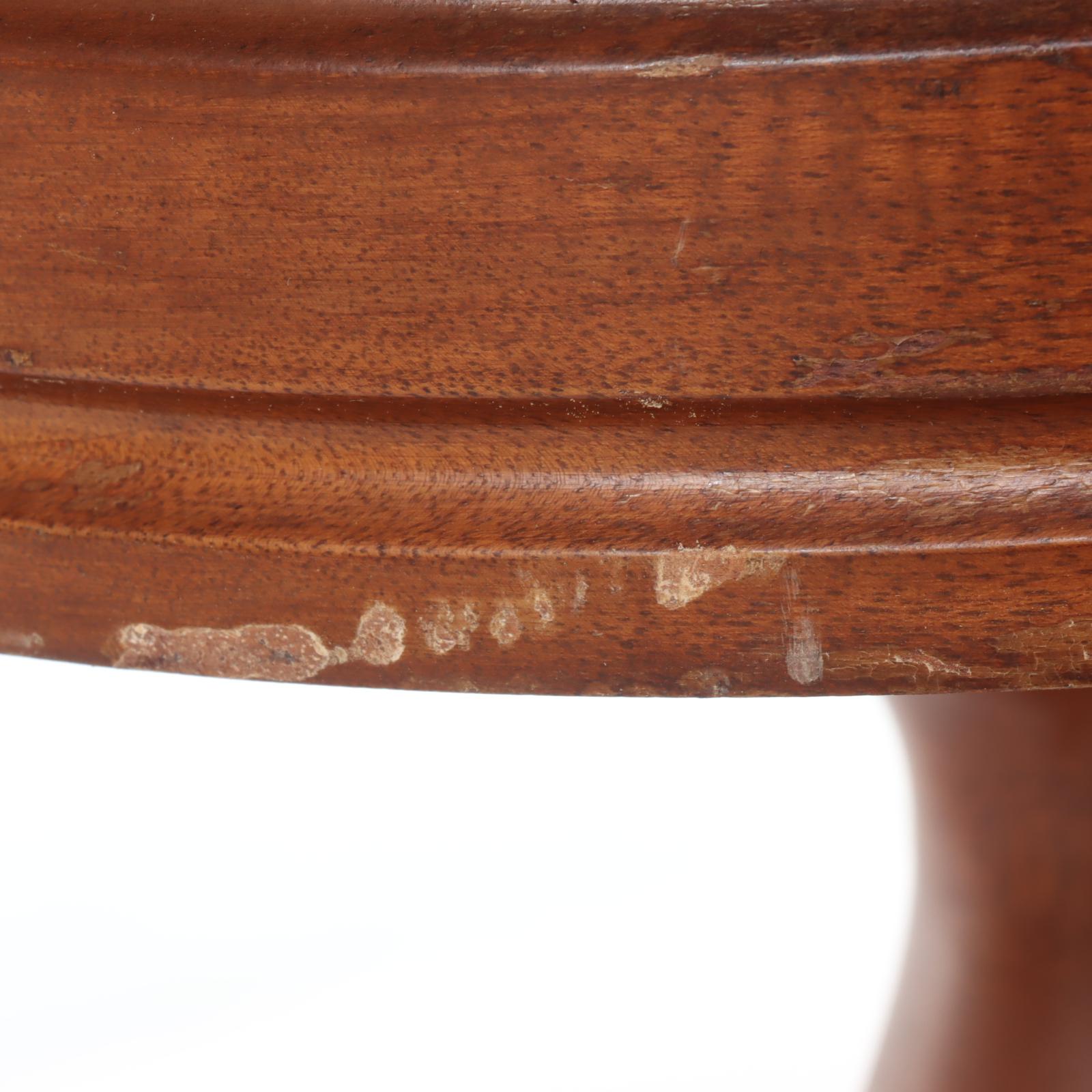 Victorian Style Mahogany and White Marble Stand, 20th Century