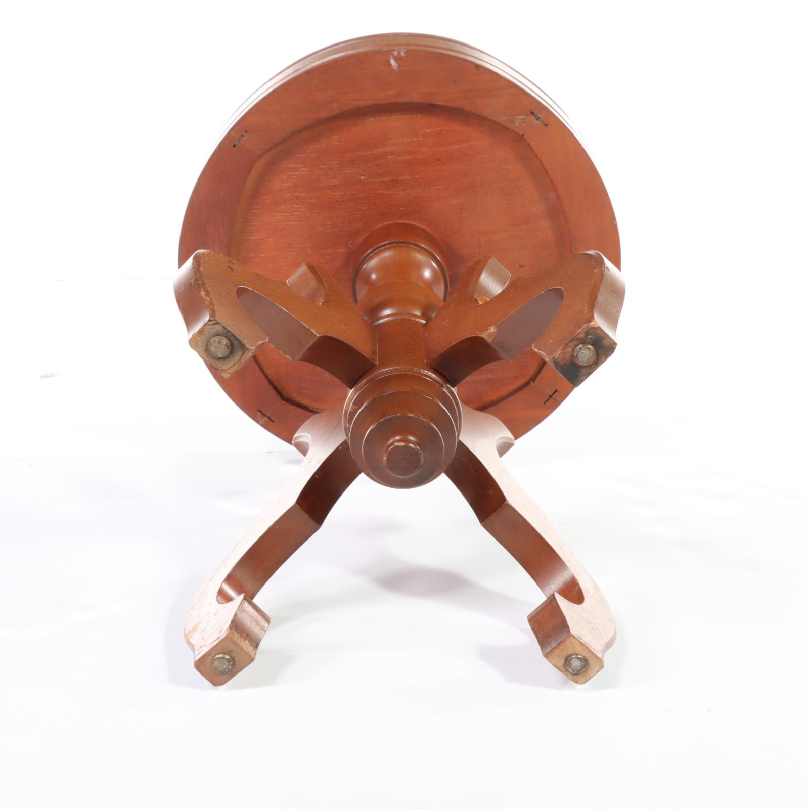 Victorian Style Mahogany and White Marble Stand, 20th Century