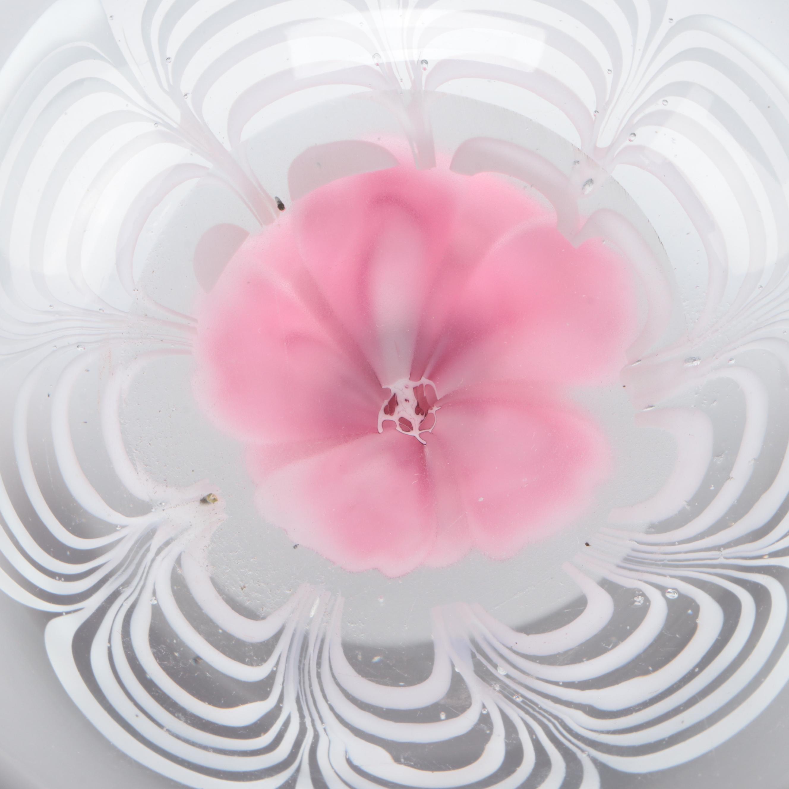 Glass Controlled Bubble Vase with Blown Glass Paperweights