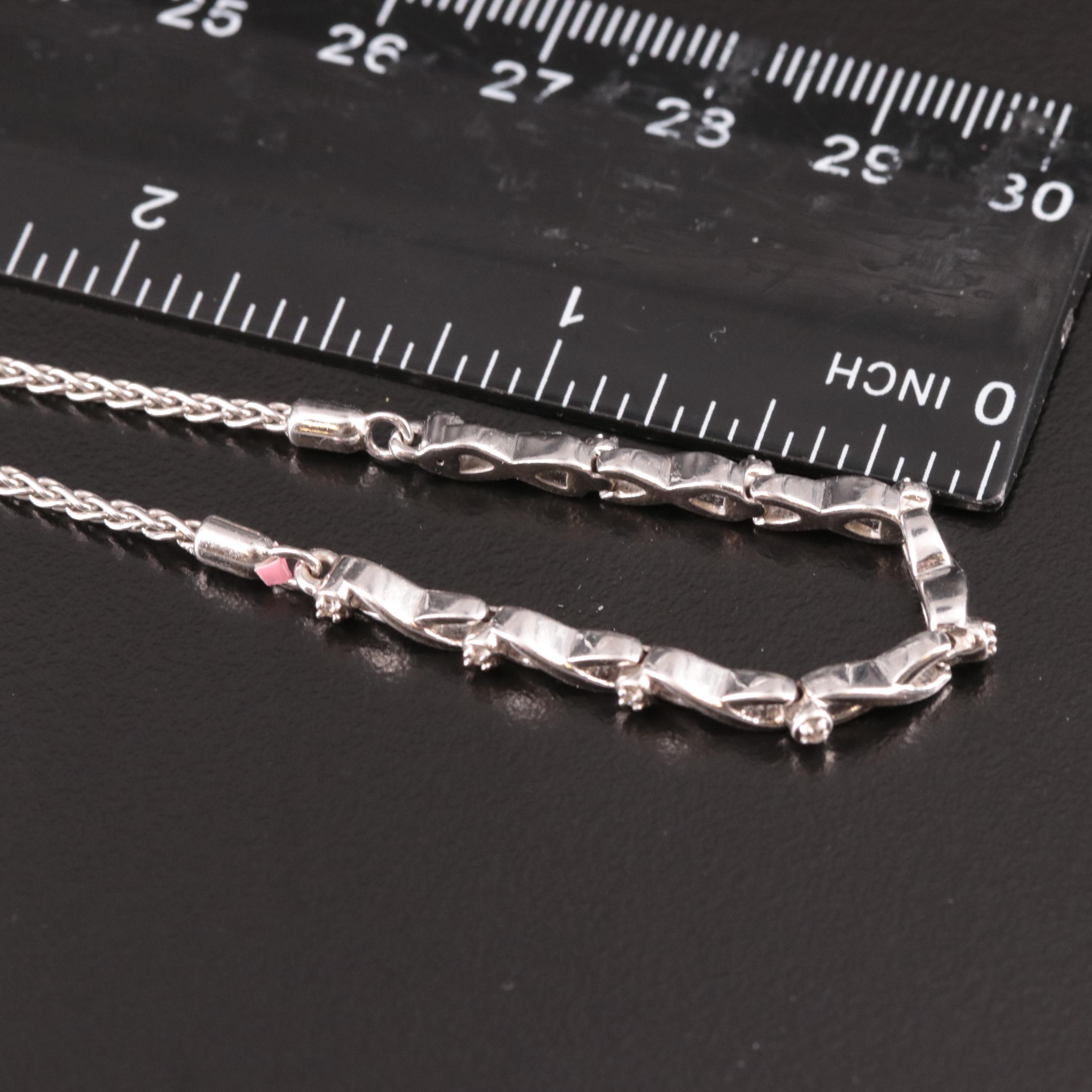 Sterling Diamond Infinity Link Bolo Bracelet