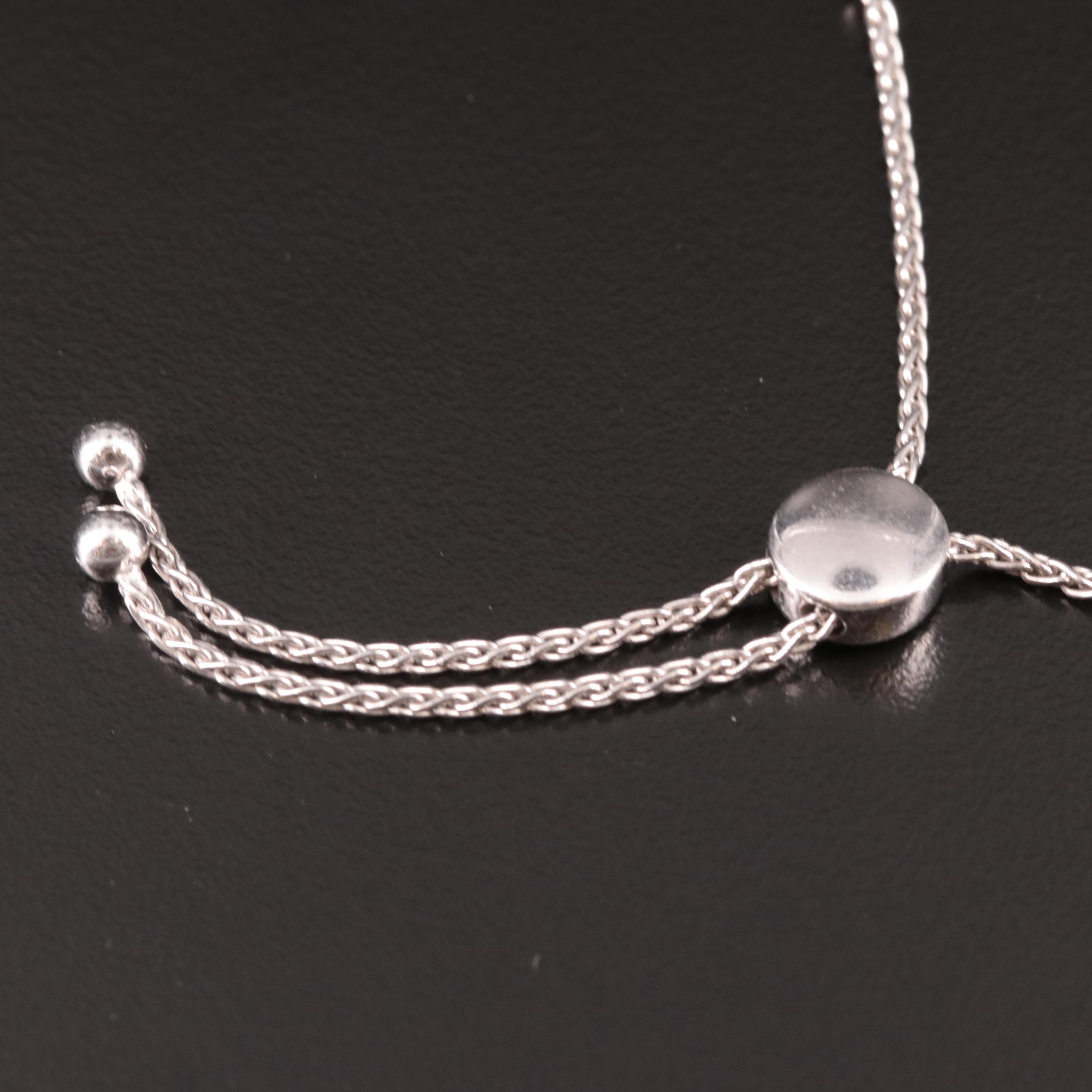 Sterling Diamond Infinity Link Bolo Bracelet