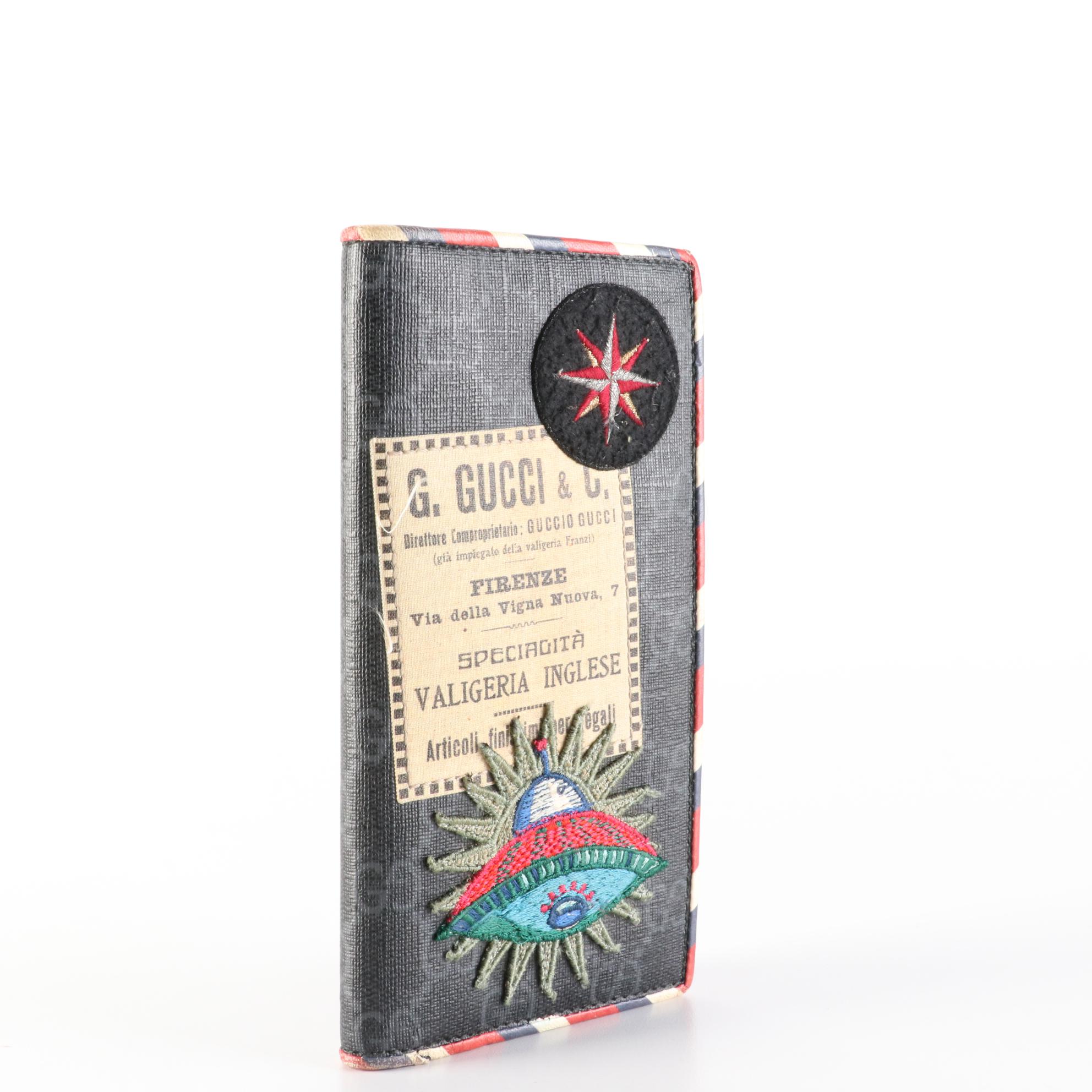 Gucci Night Courrier Bifold Wallet in Blue GG Supreme Canvas