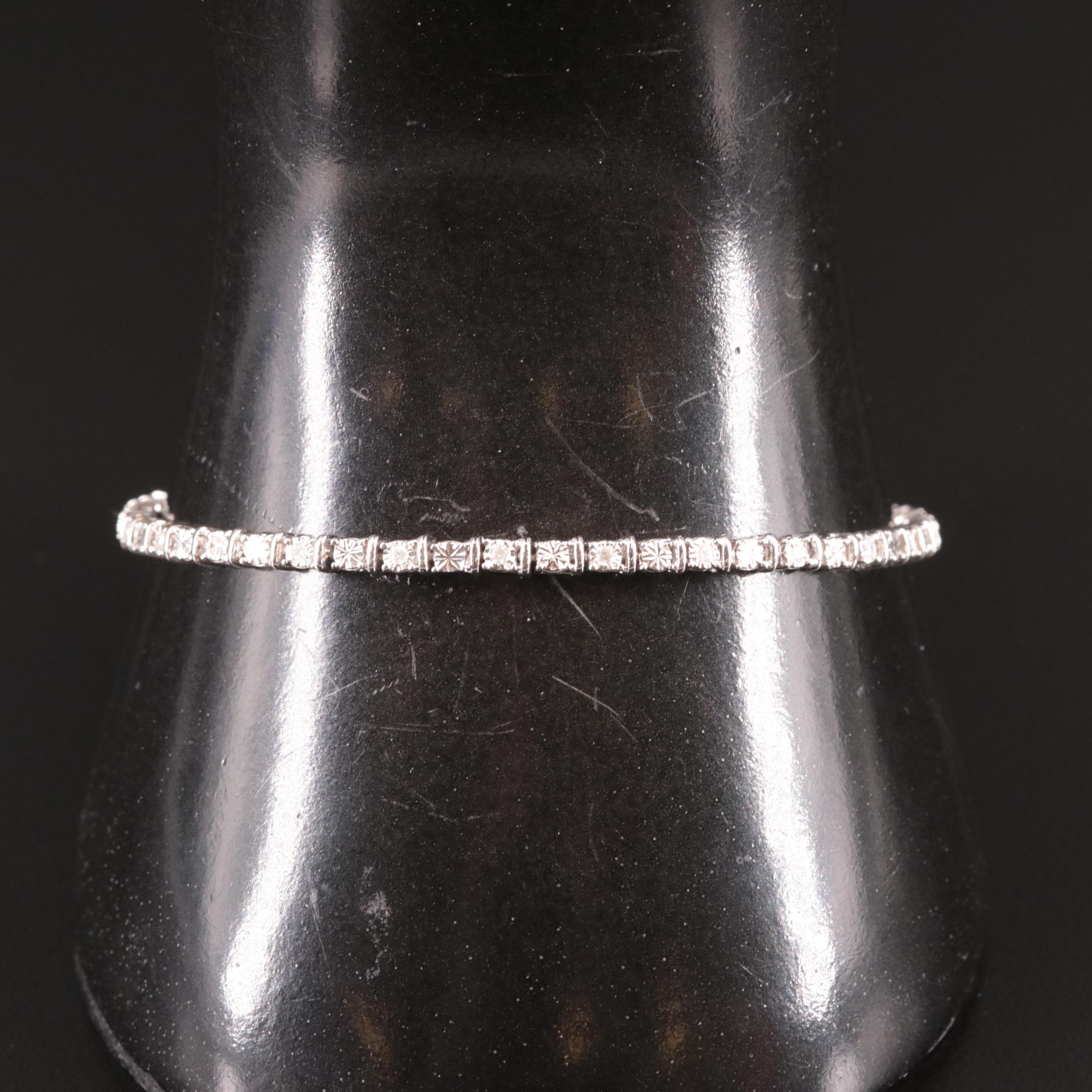 Sterling Diamond Line Bracelet