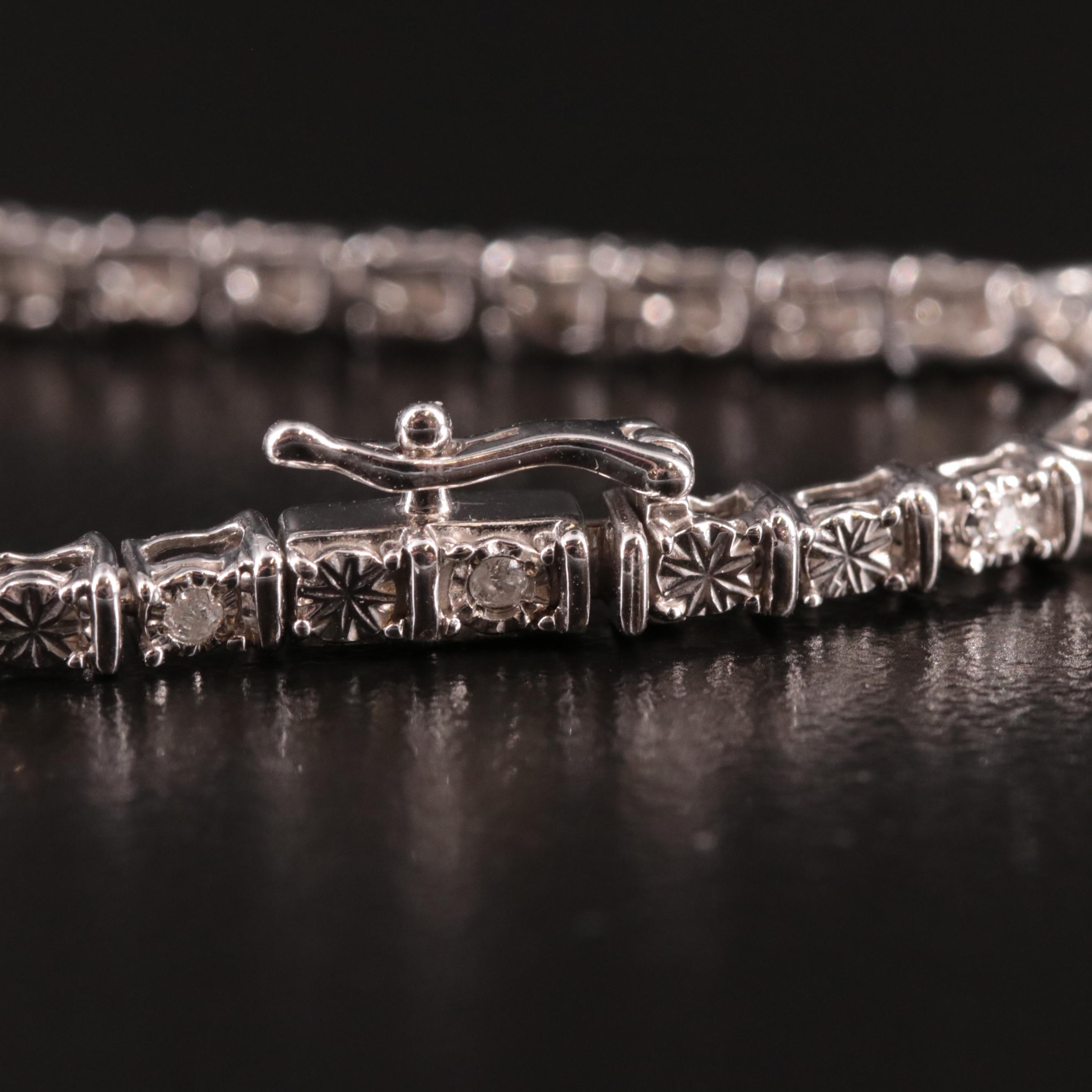 Sterling Diamond Line Bracelet