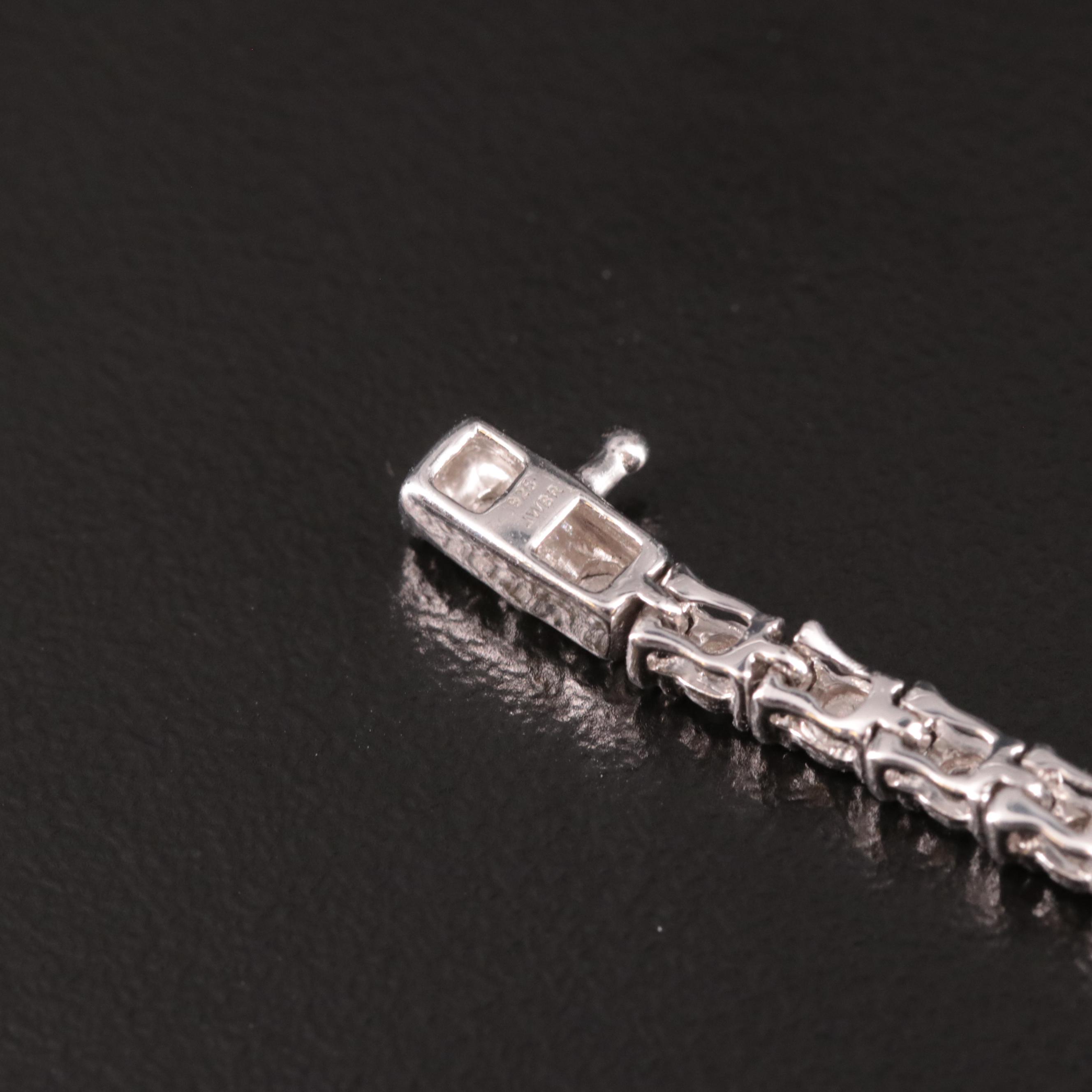 Sterling Diamond Line Bracelet