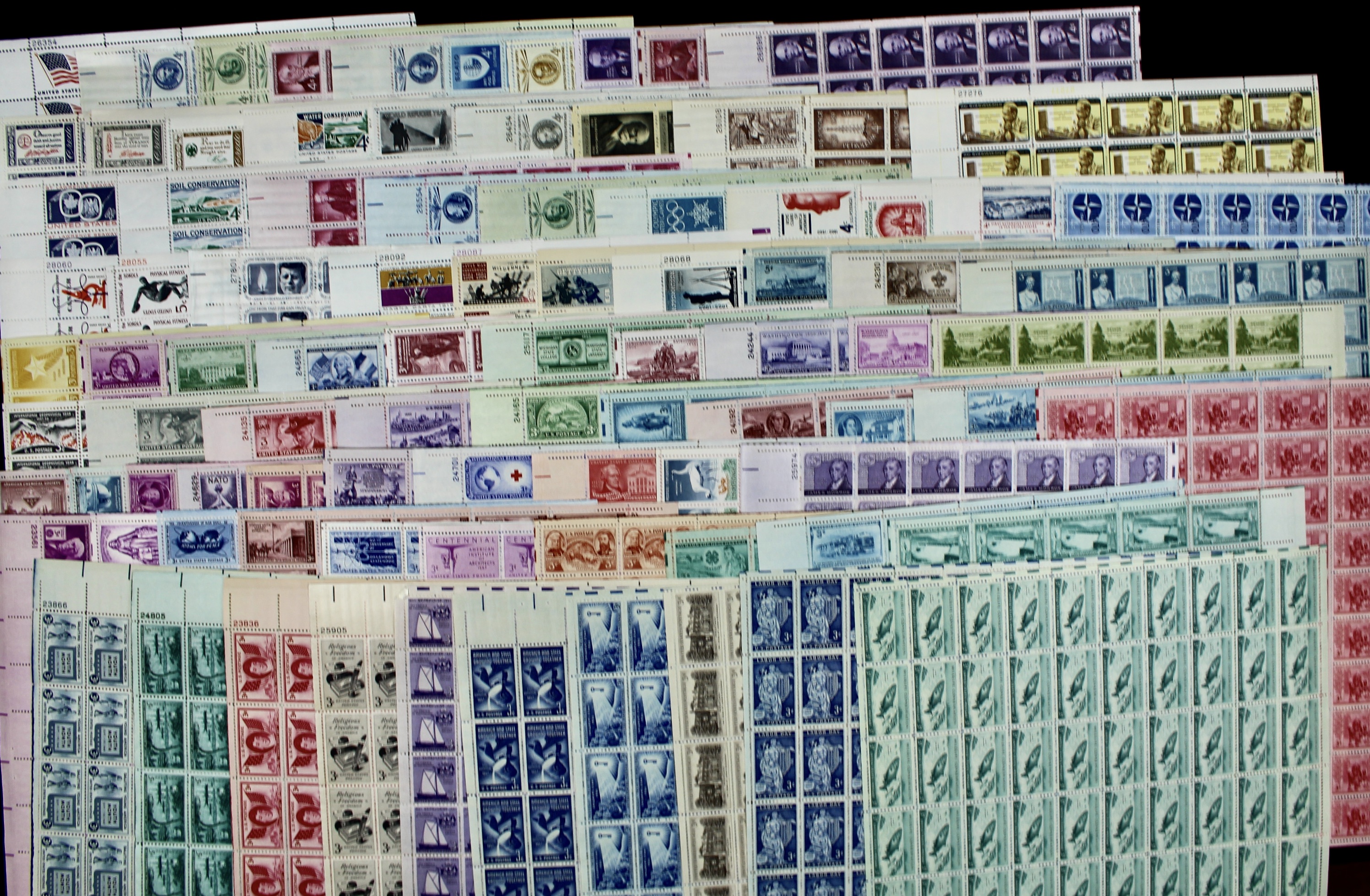 Seventy-Seven Different U.S. Postage Stamp Sheets
