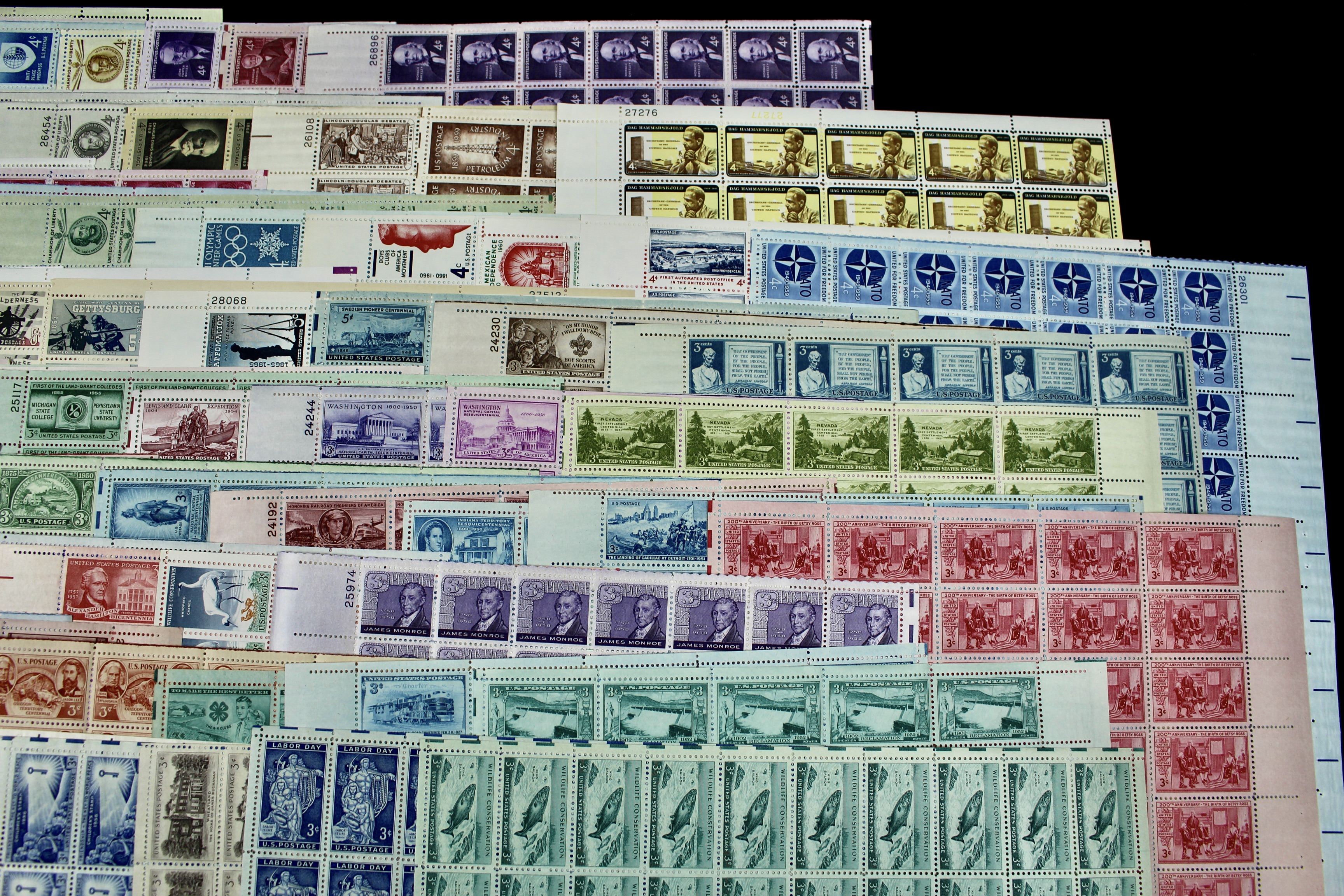 Seventy-Seven Different U.S. Postage Stamp Sheets