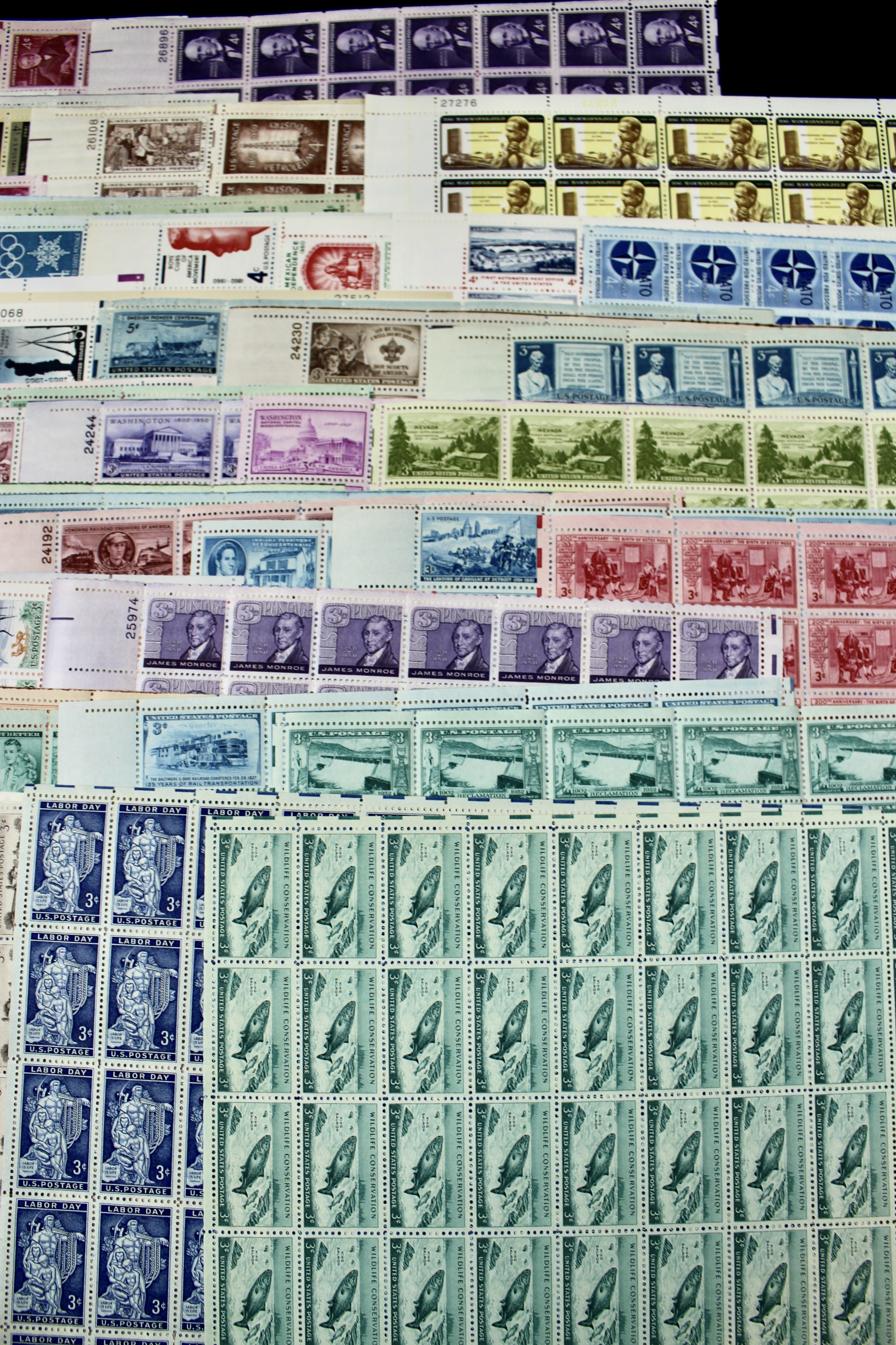 Seventy-Seven Different U.S. Postage Stamp Sheets
