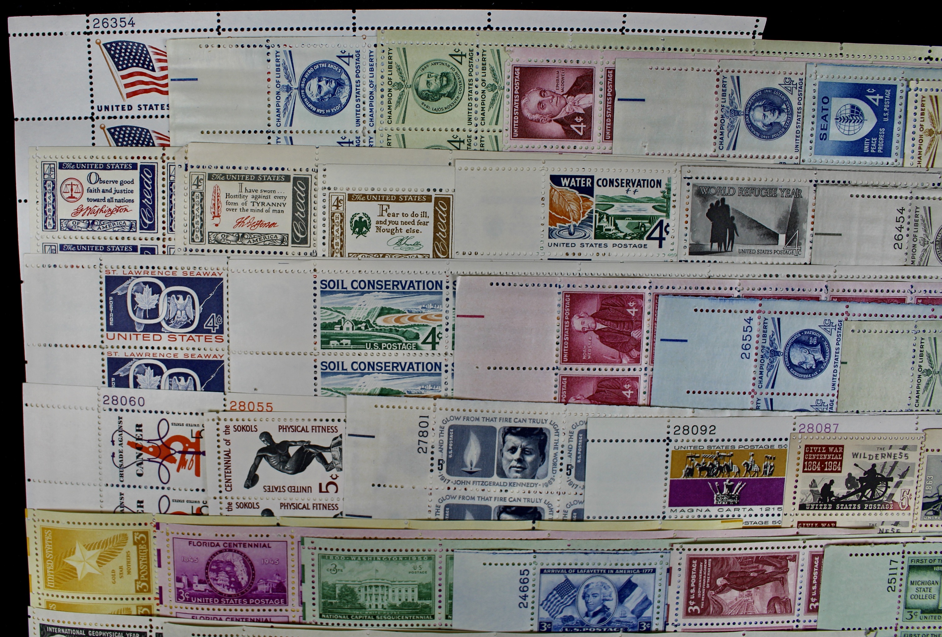Seventy-Seven Different U.S. Postage Stamp Sheets