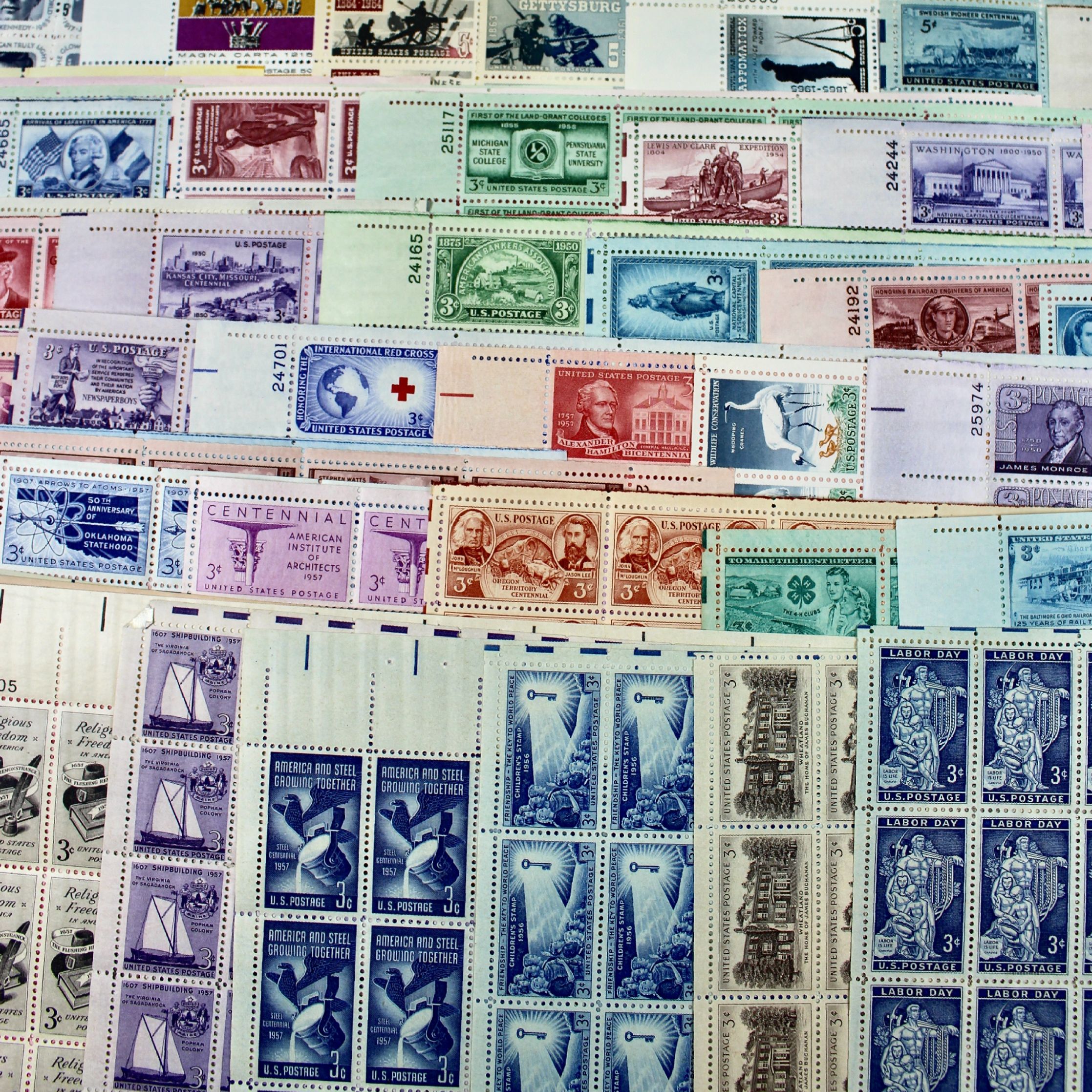 Seventy-Seven Different U.S. Postage Stamp Sheets