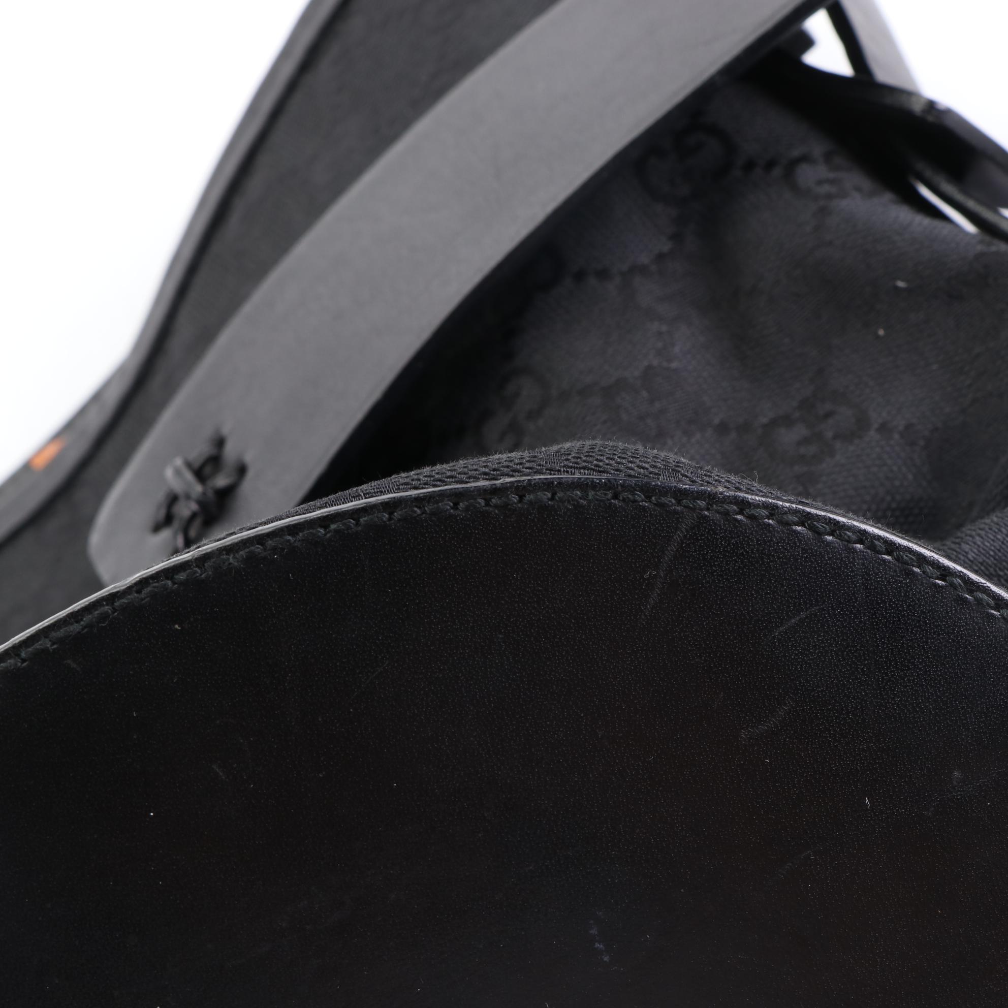 Gucci Bucket Bag in Black GG Canvas and Leather