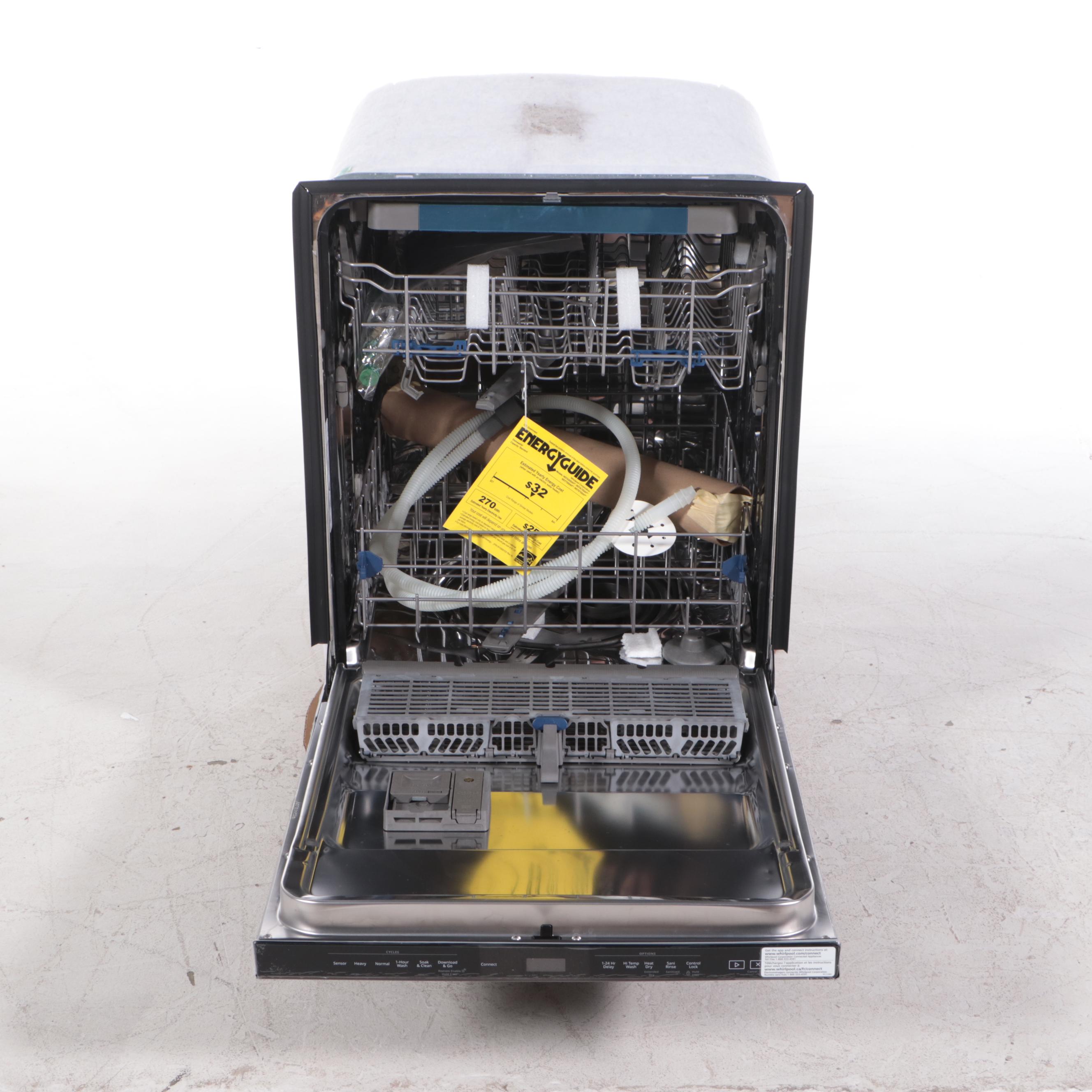 Whirlpool 24" Built-In Dishwasher with Black Stainless Steel Tub