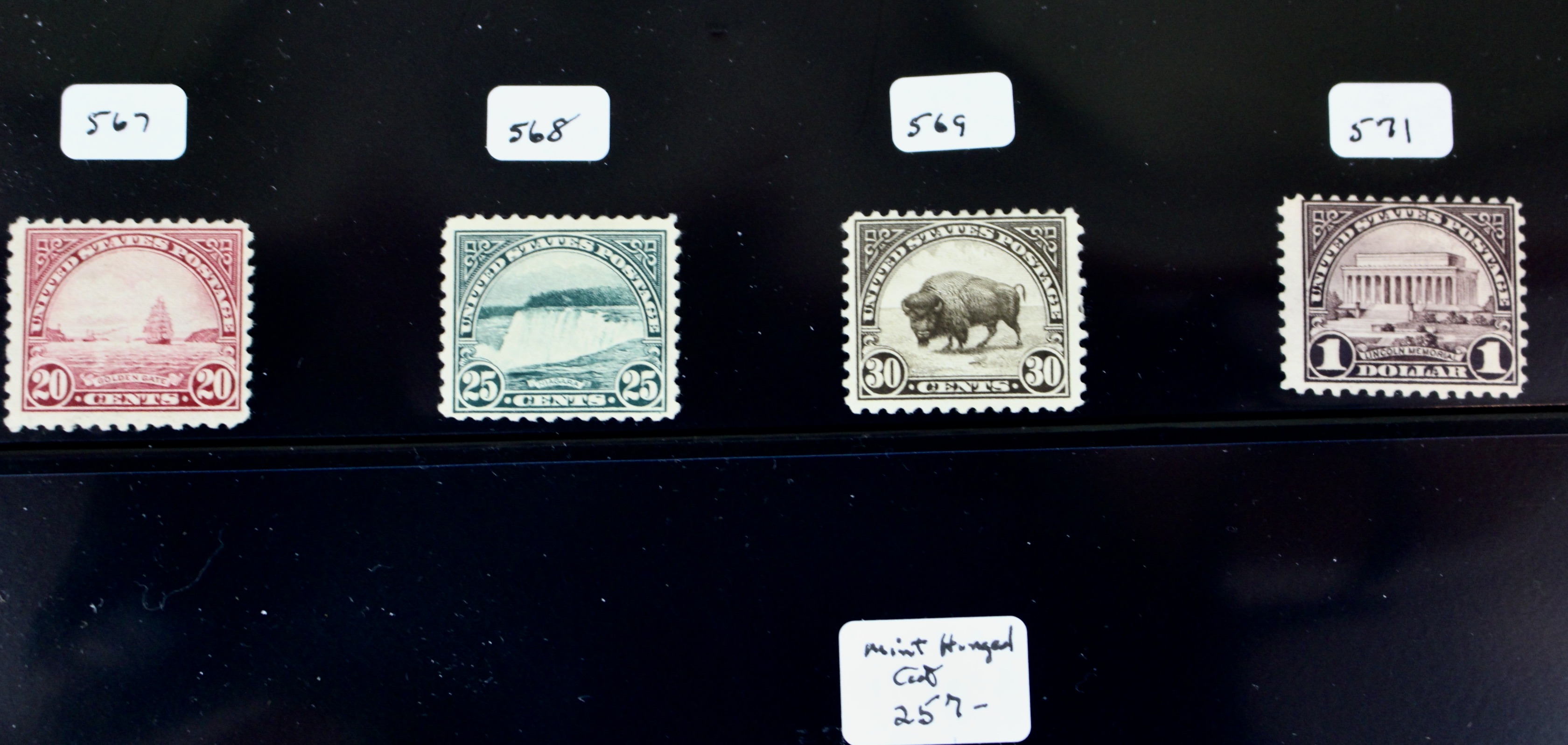 Thirty-Eight Different Mint Hinged U.S. Postage Stamps