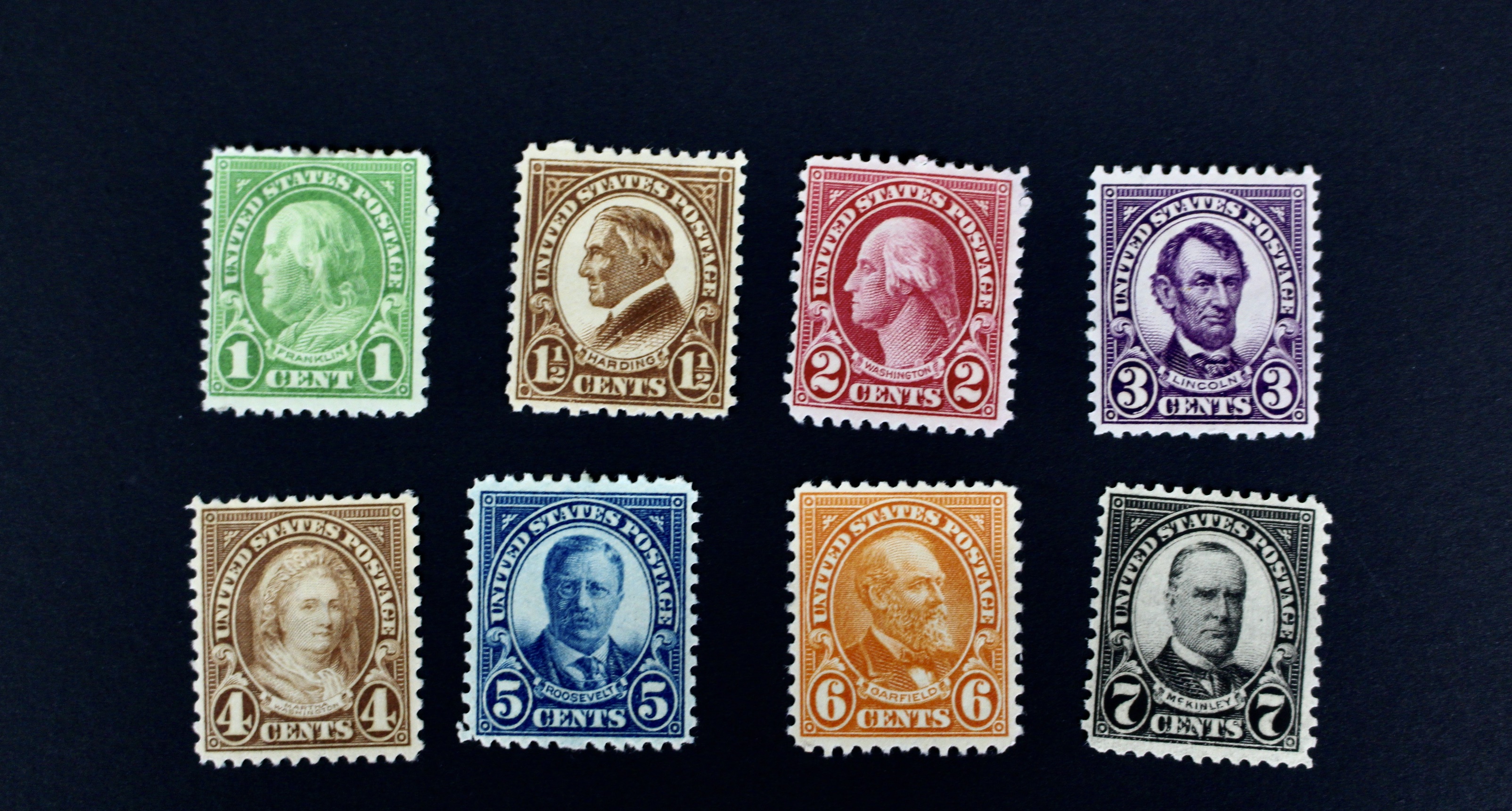 Thirty-Eight Different Mint Hinged U.S. Postage Stamps