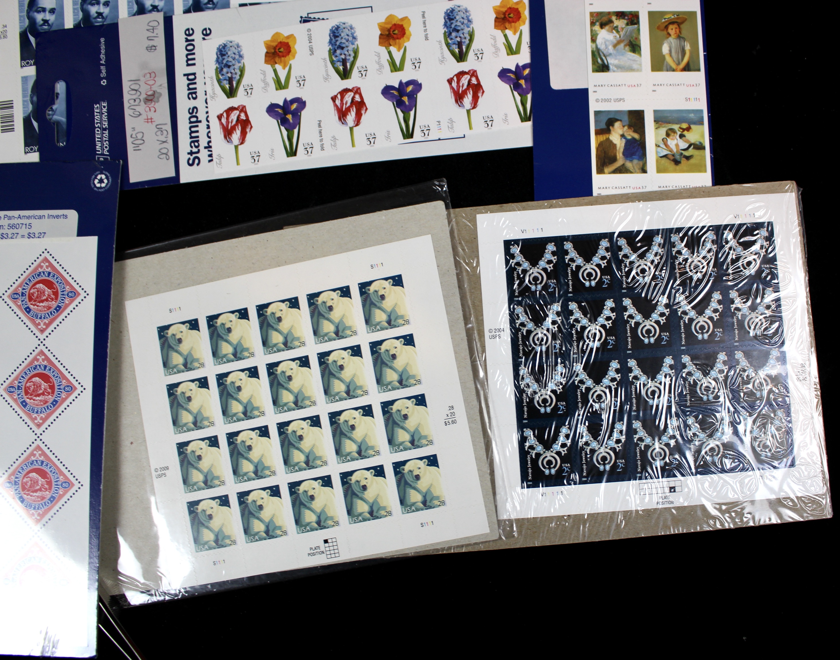 Fourteen Different U.S. Miniature Postage Stamp Sheets