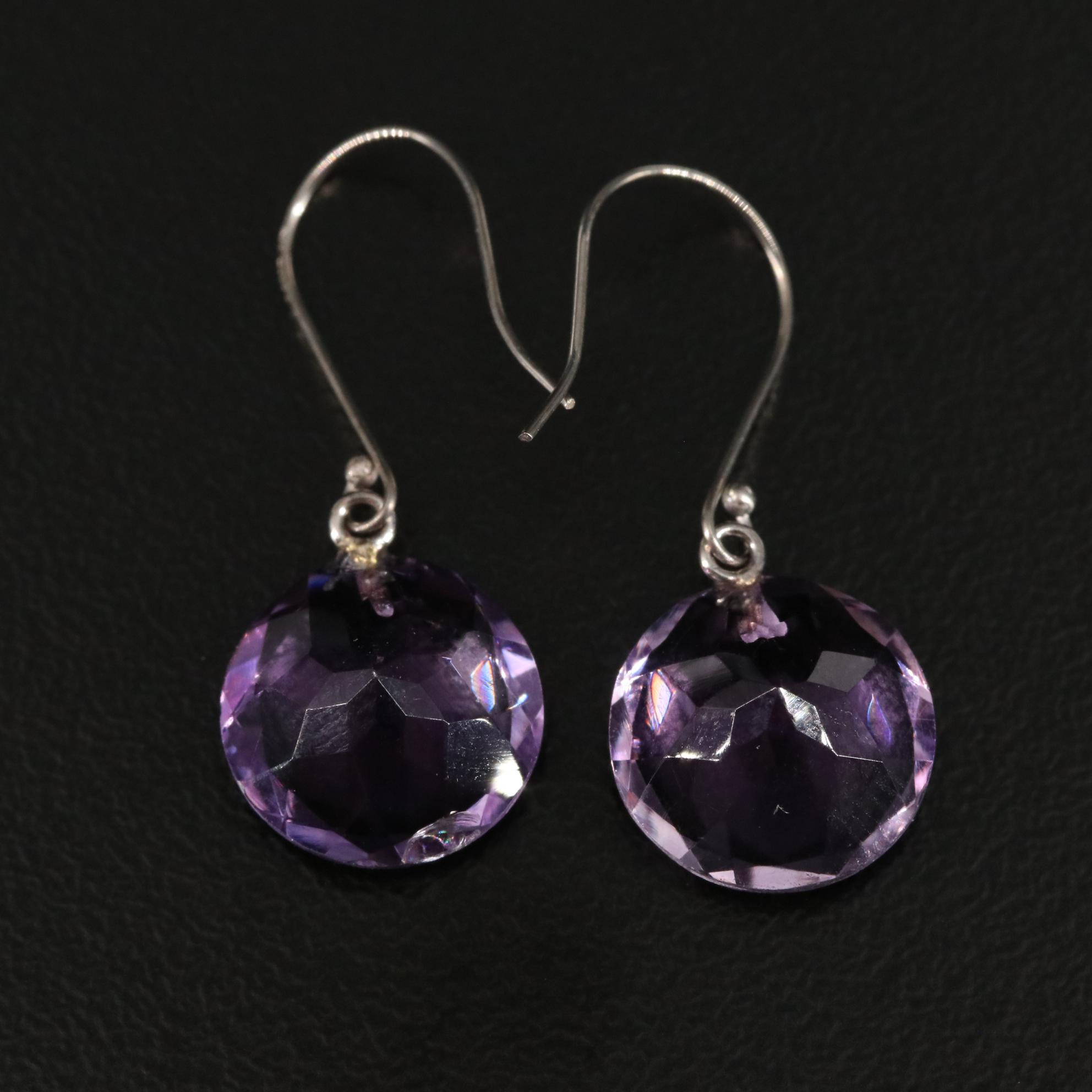 14K Amethyst Drop Earrings