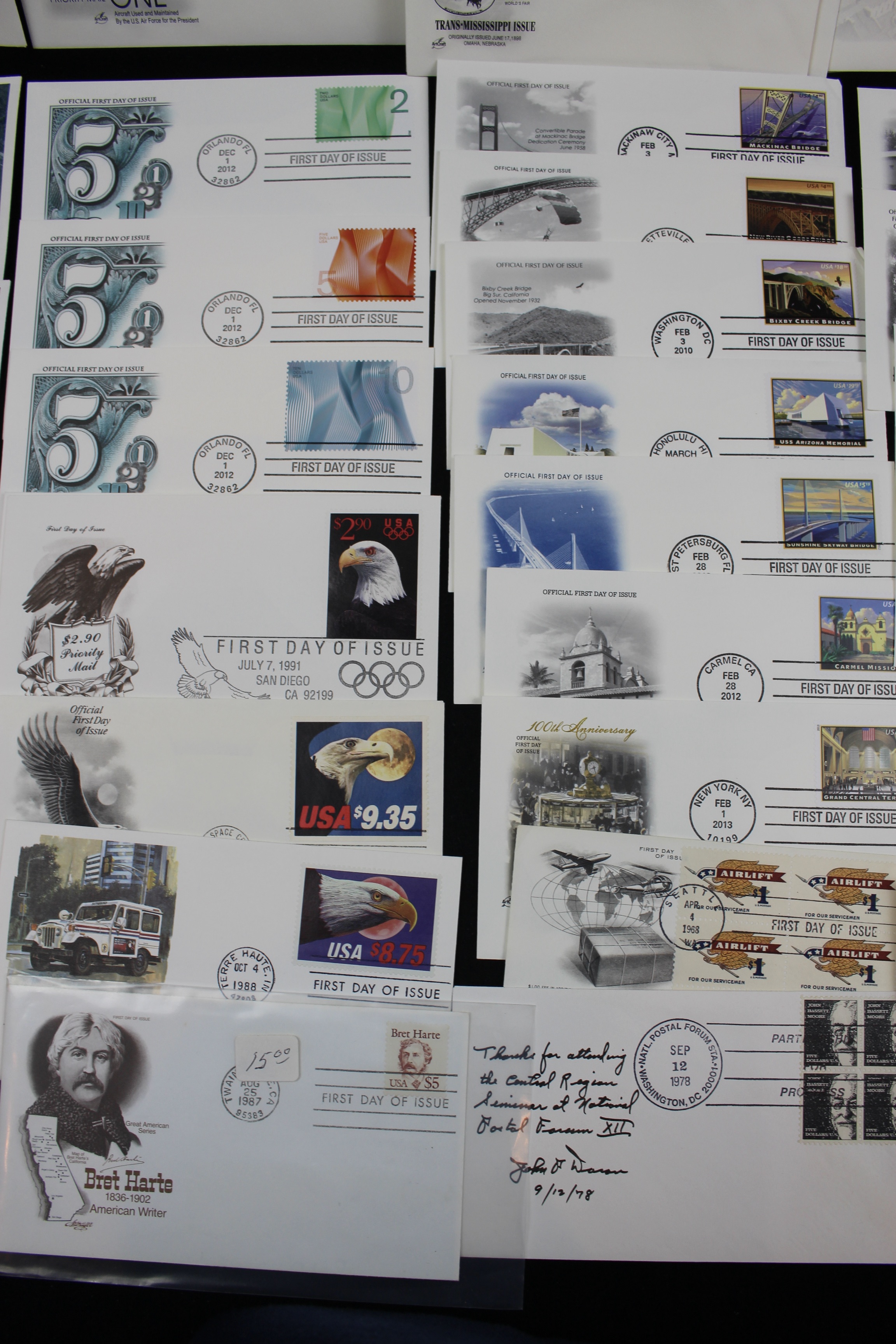 Forty-Five High Face Value Postal Covers