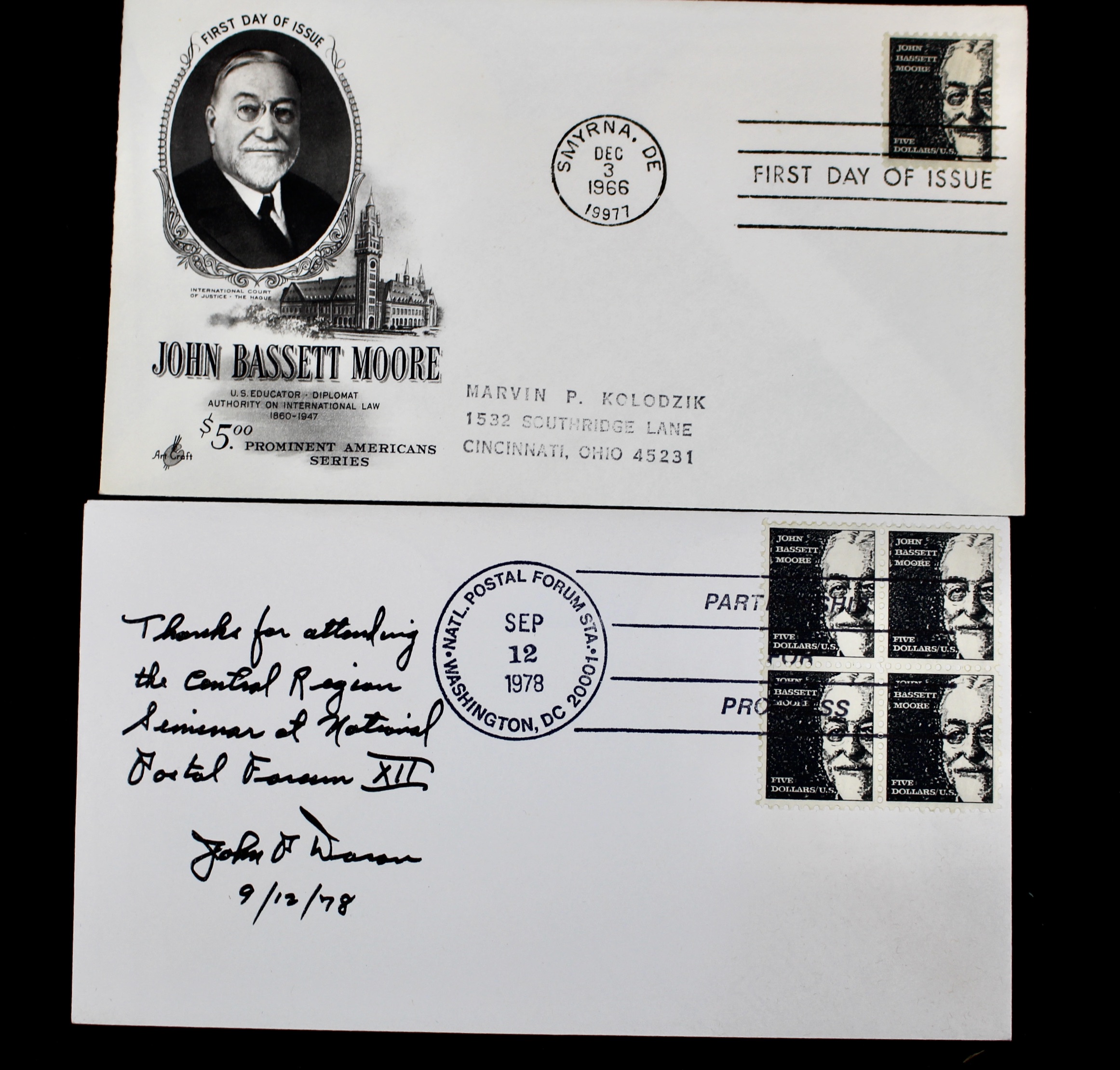 Forty-Five High Face Value Postal Covers