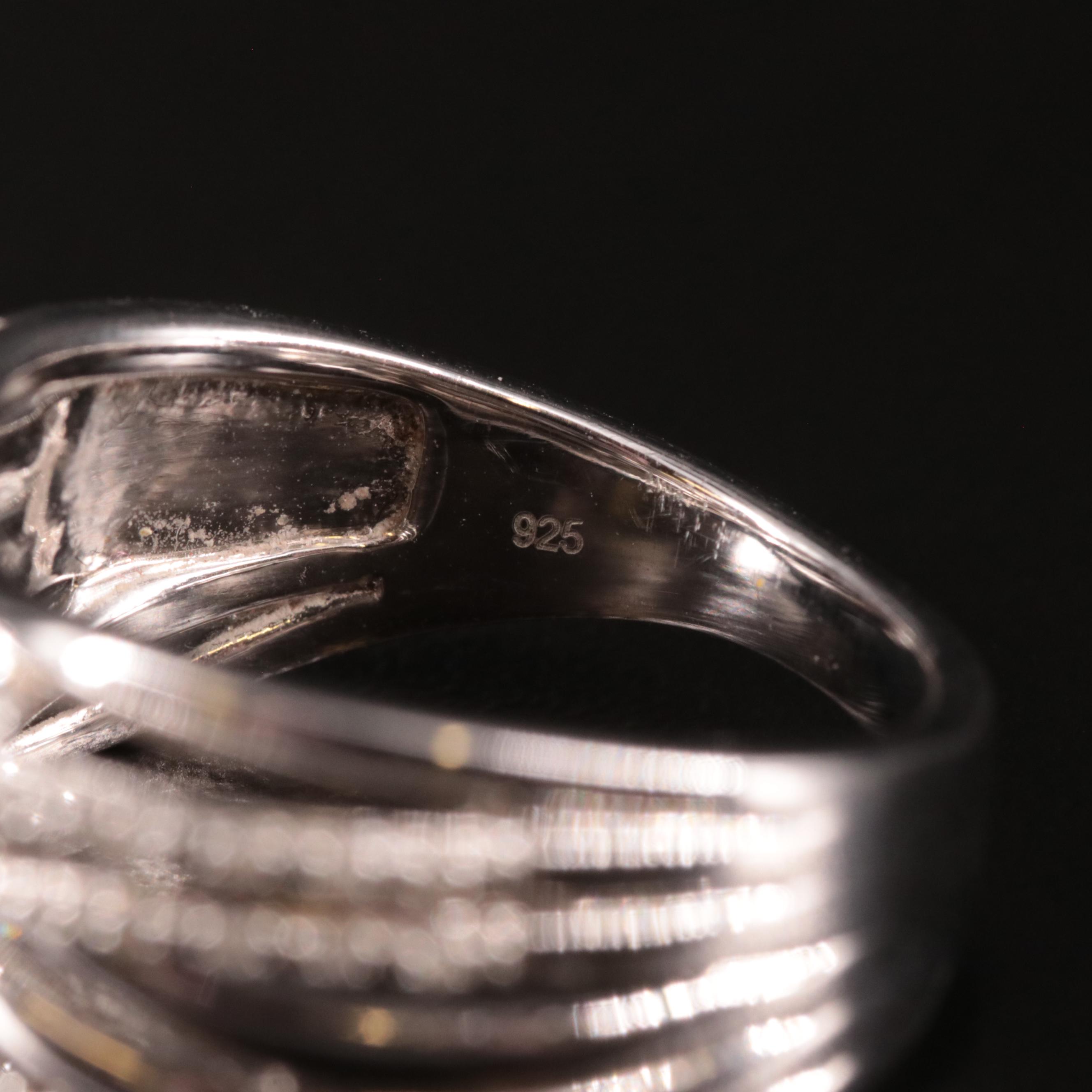 Sterling Diamond Crossover Ring