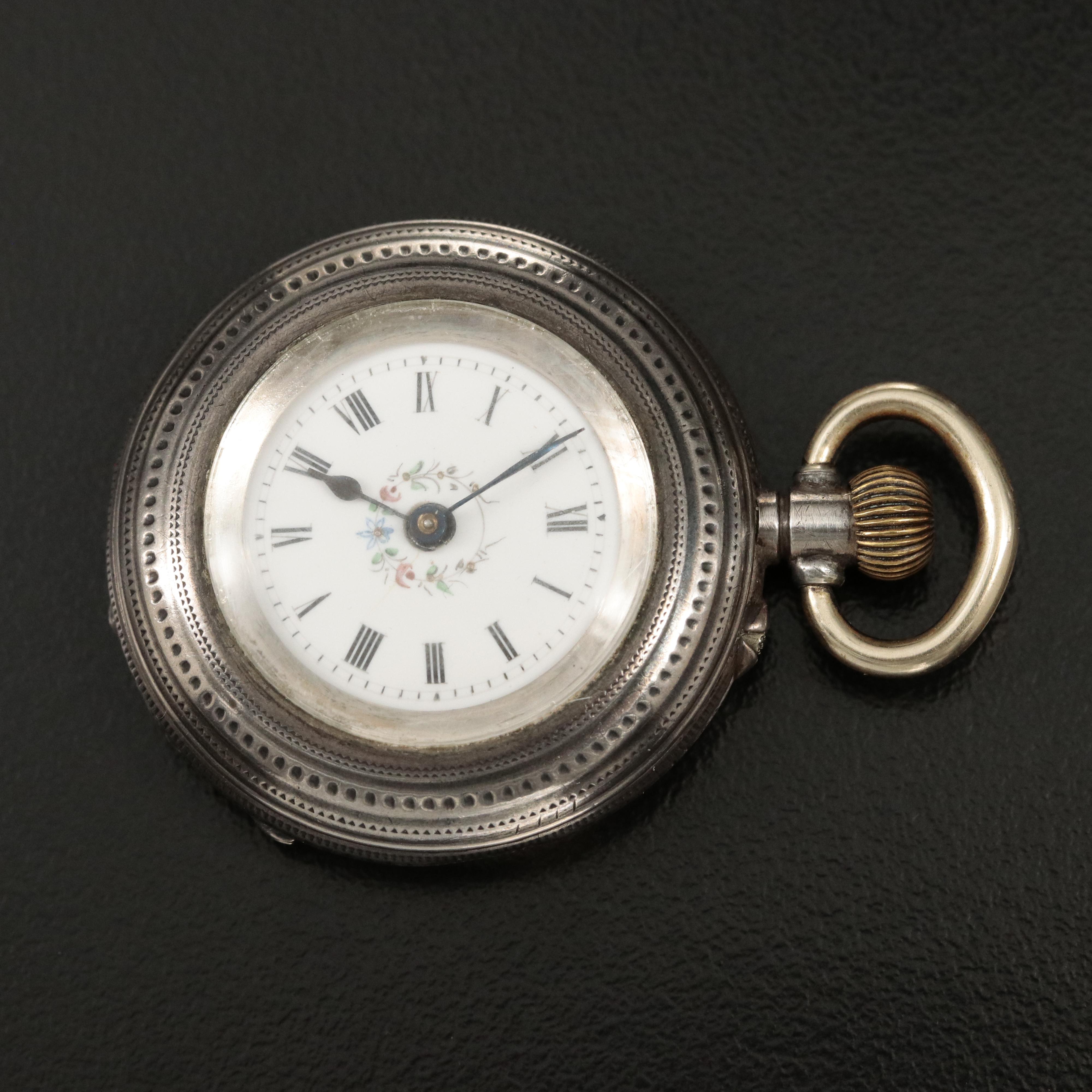 Vintage Louis Jacot 800 Silver Pocket Watch