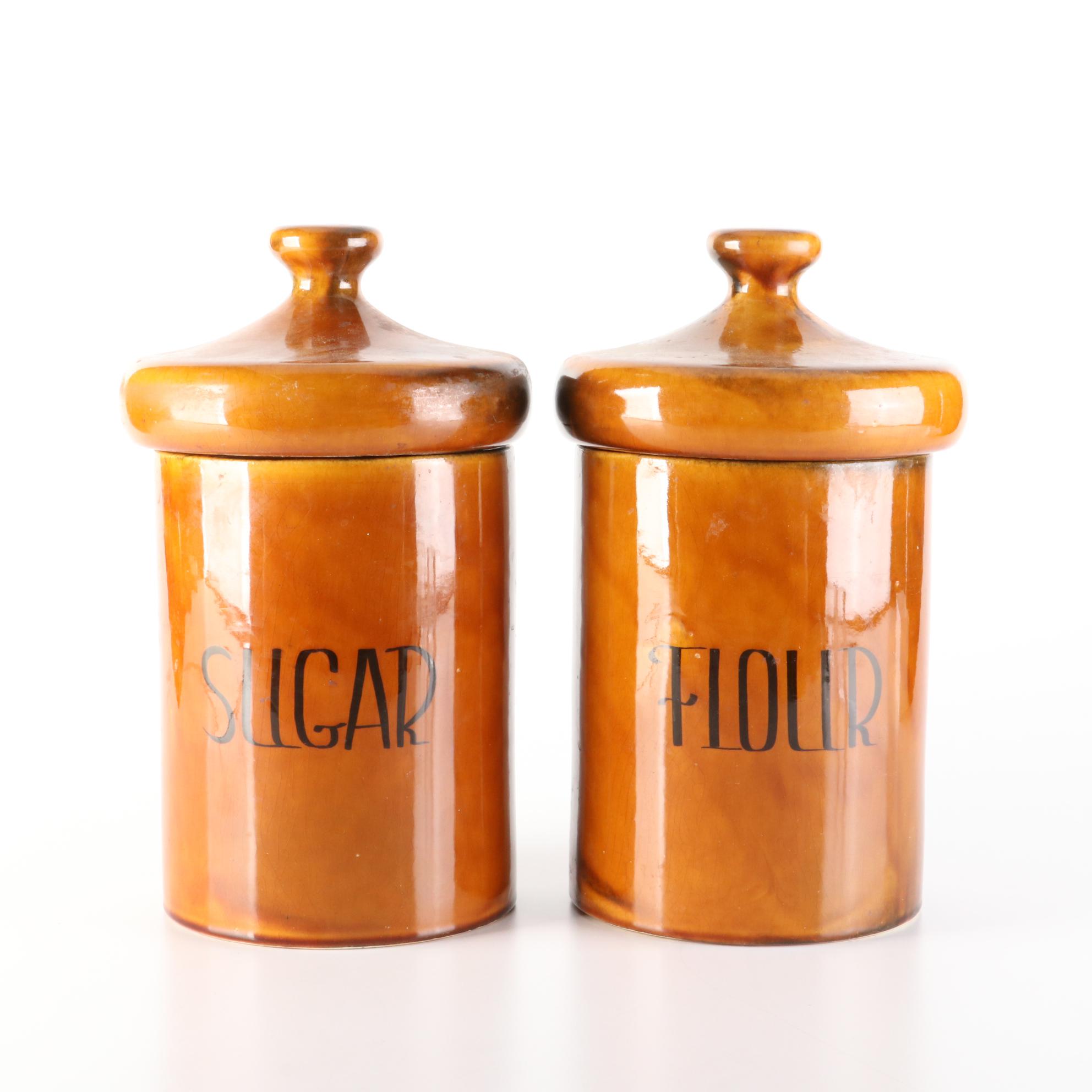 Holiday Designs Brown Glazed Ceramic Canister Set
