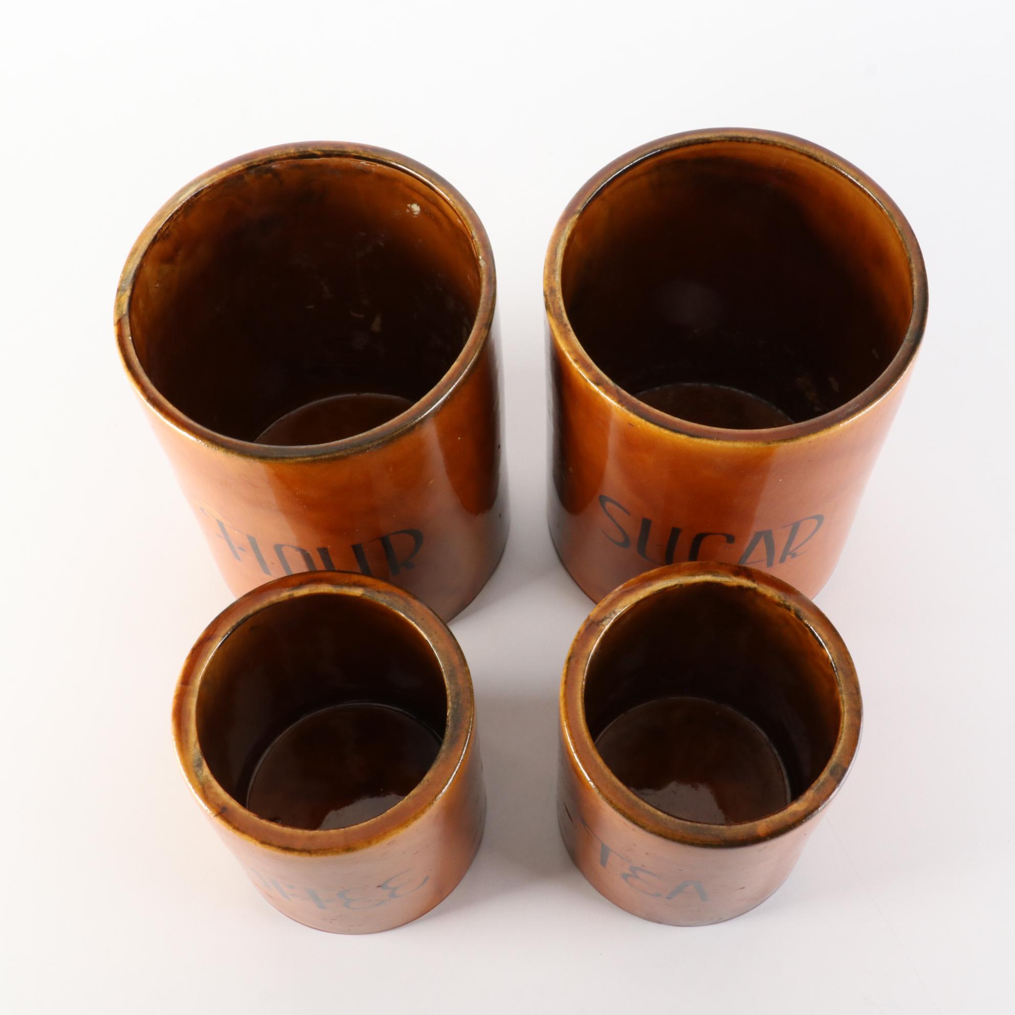 Holiday Designs Brown Glazed Ceramic Canister Set