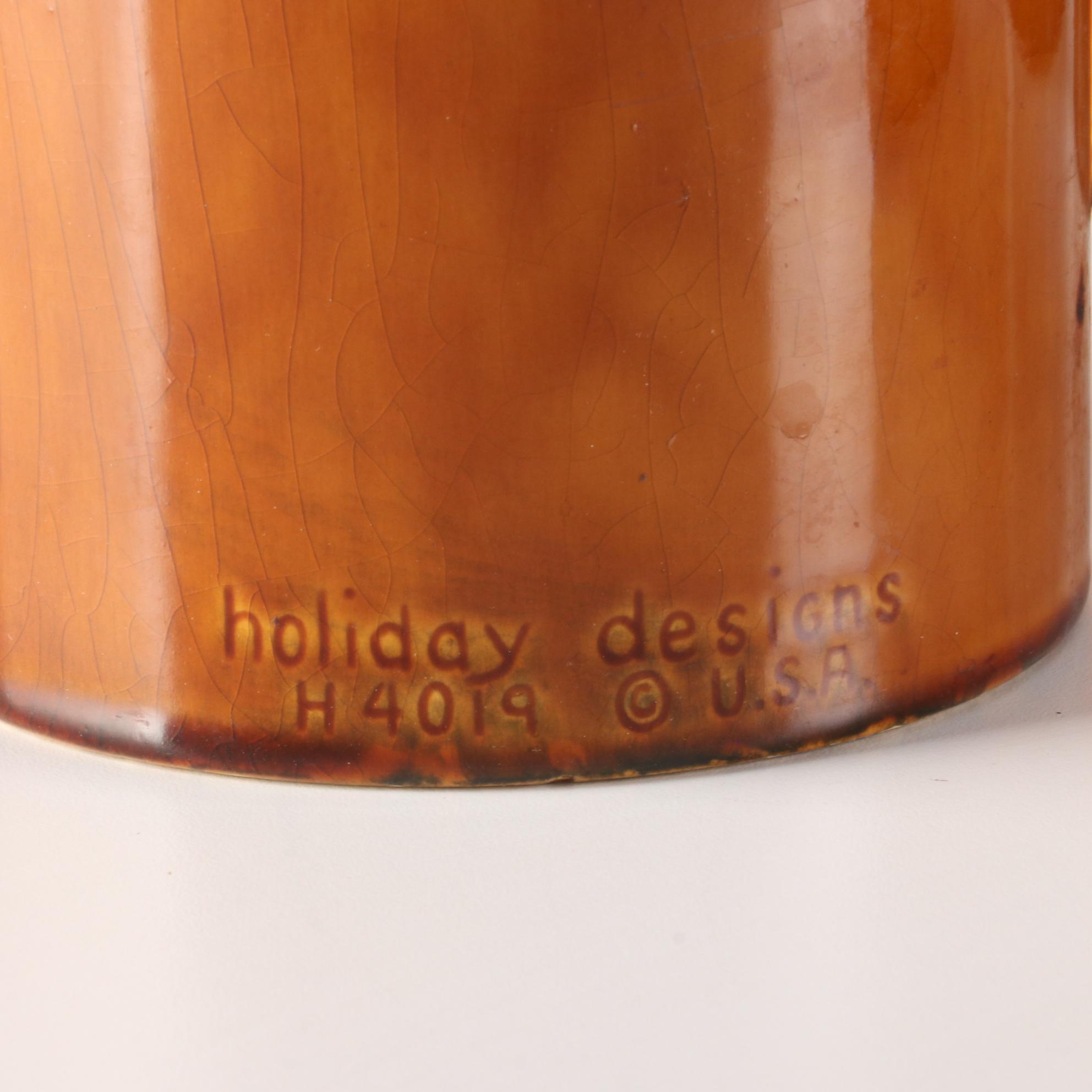 Holiday Designs Brown Glazed Ceramic Canister Set