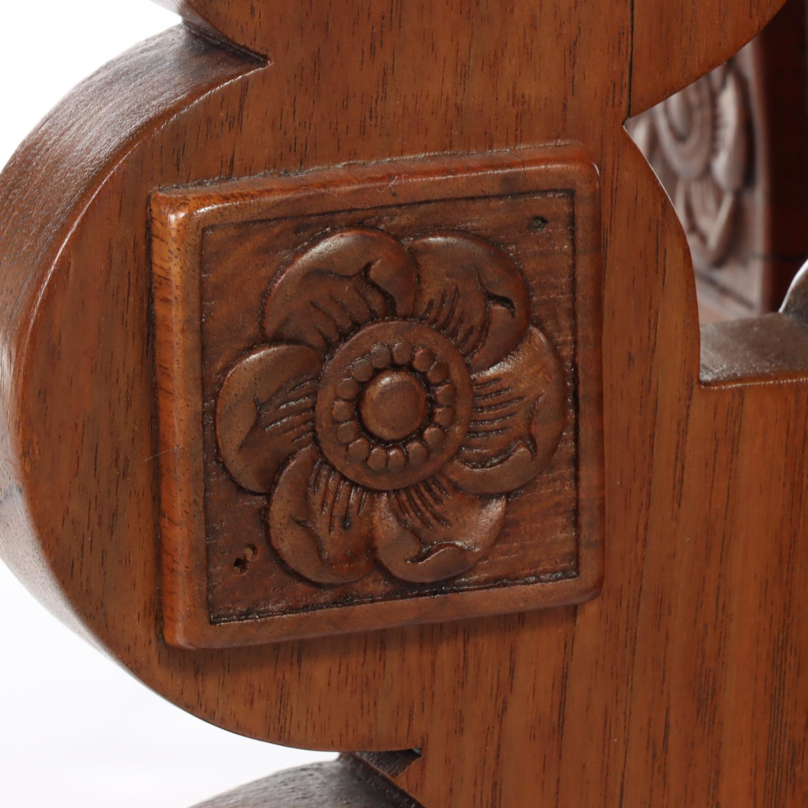 Victorian Walnut and White Marble Side Table, Late 19th Century