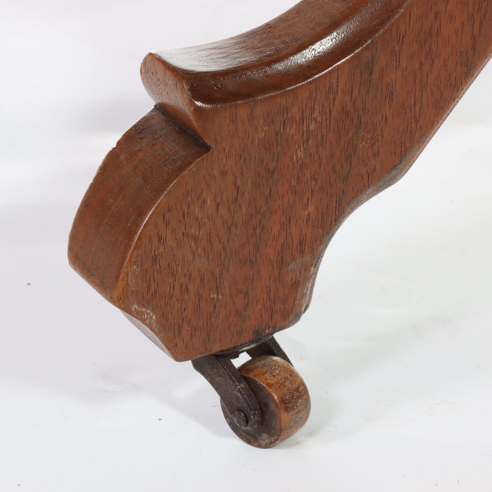 Victorian Walnut and White Marble Side Table, Late 19th Century