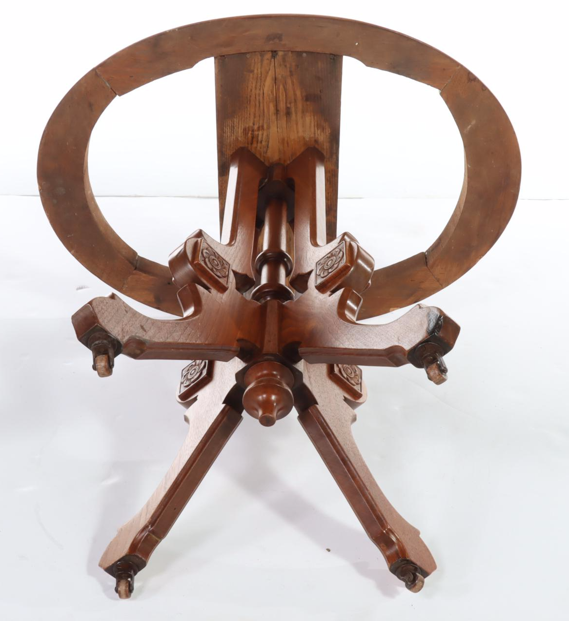 Victorian Walnut and White Marble Side Table, Late 19th Century