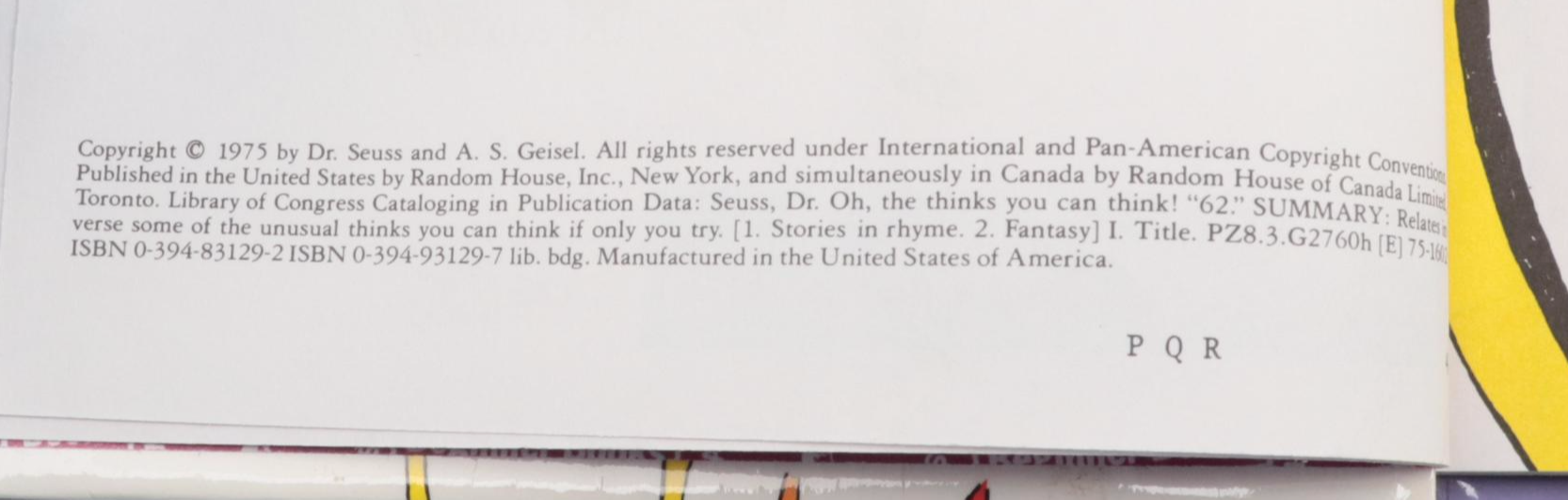 Book Club Edition "On Beyond Zebra!" and More Books by Dr. Seuss