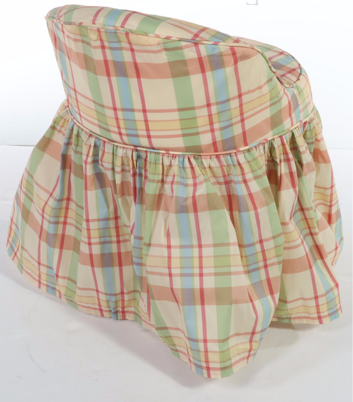 Custom-Slipcovered Swivel Vanity Stool