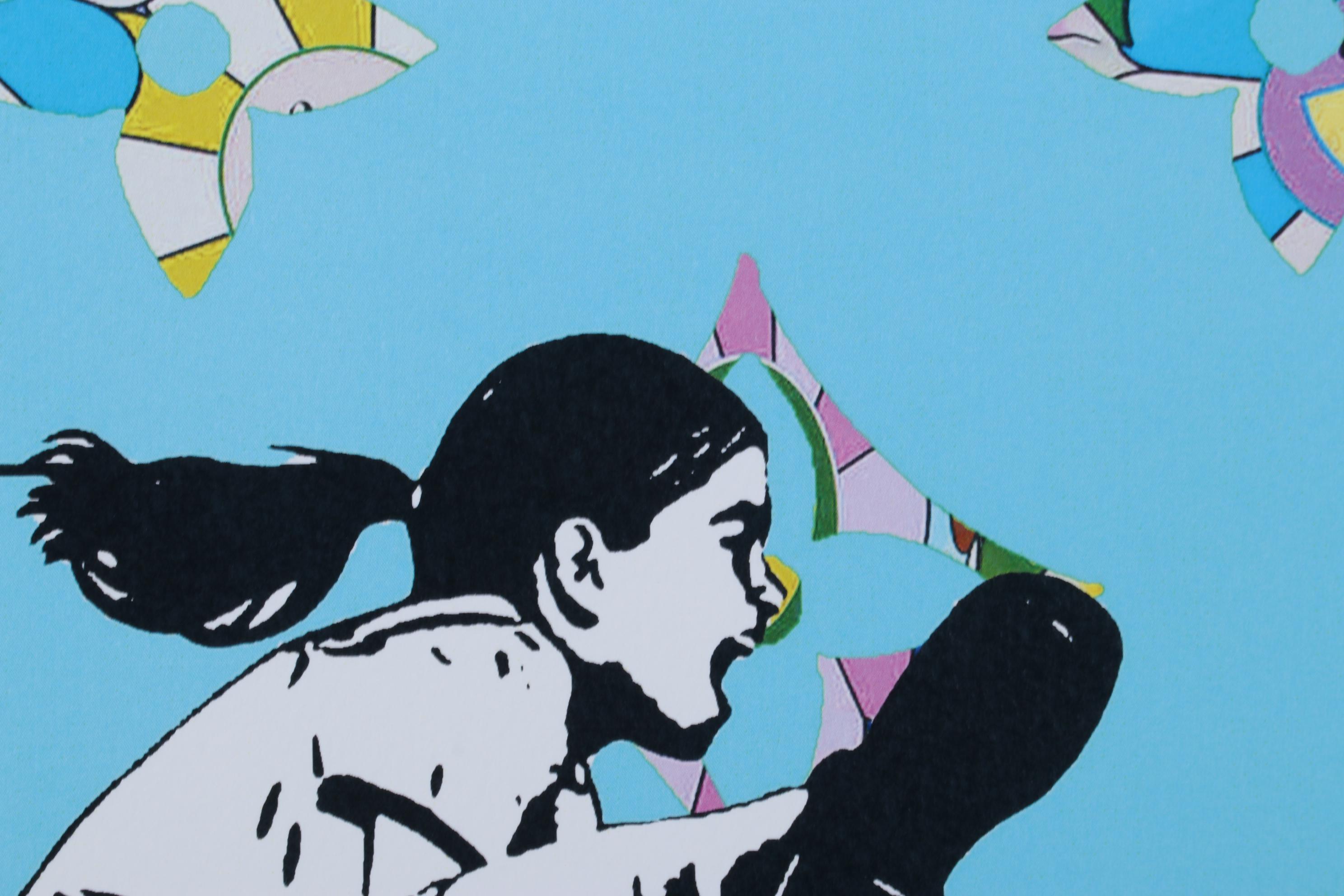 Death NYC Pop Art Graphic Print Girl Leapfrogs and Louis Vuitton