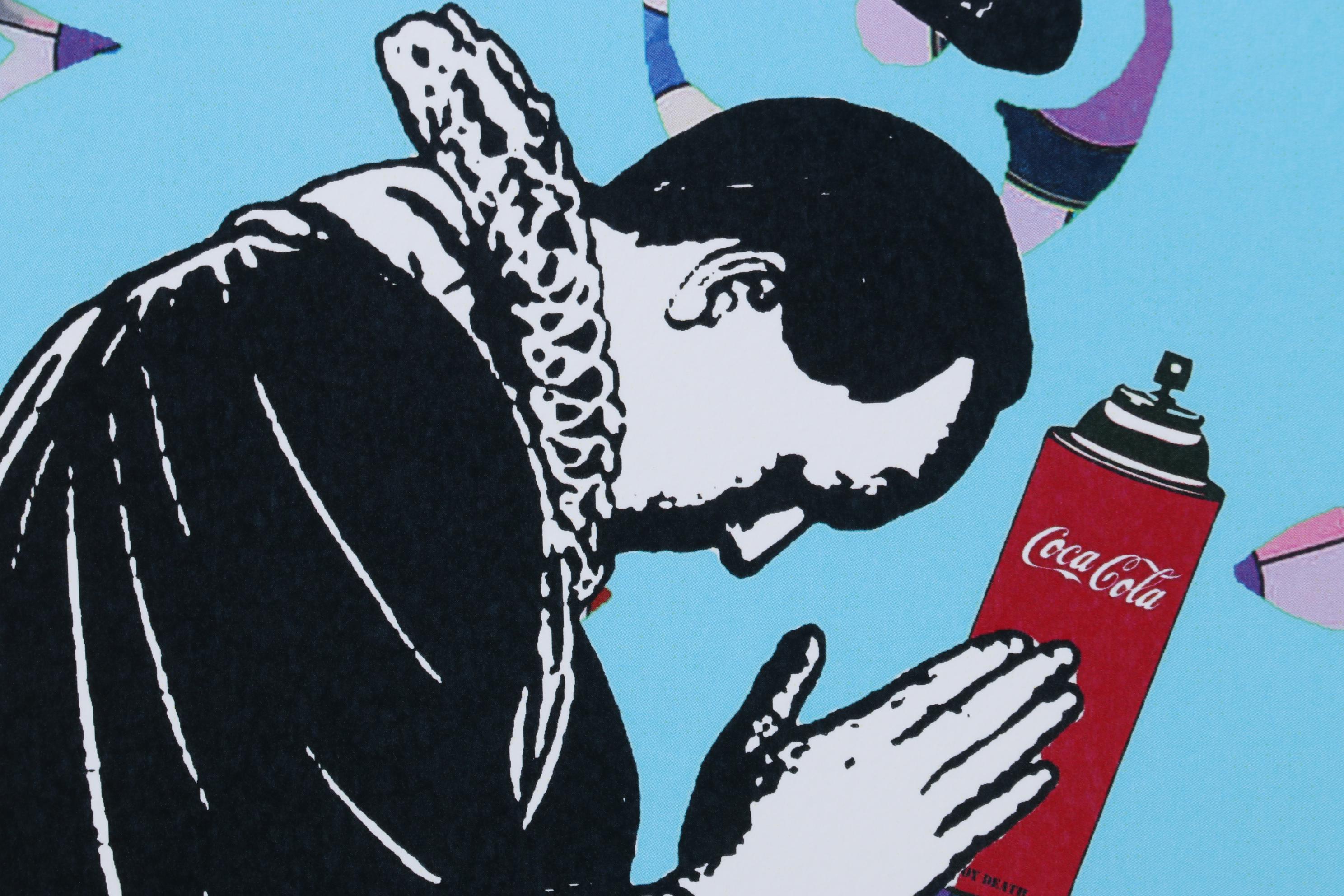 Death NYC Pop Art Graphic Print Girl Leapfrogs and Louis Vuitton