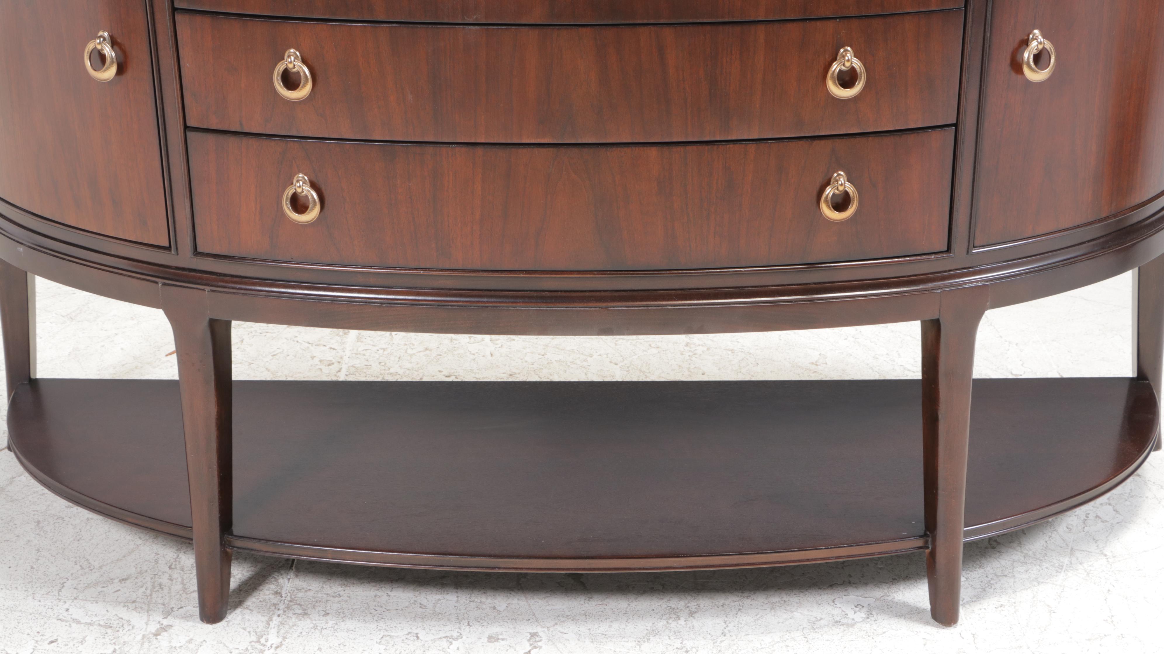 Thomasville "Studio 455" Art Moderne Style Walnut Demilune Sideboard