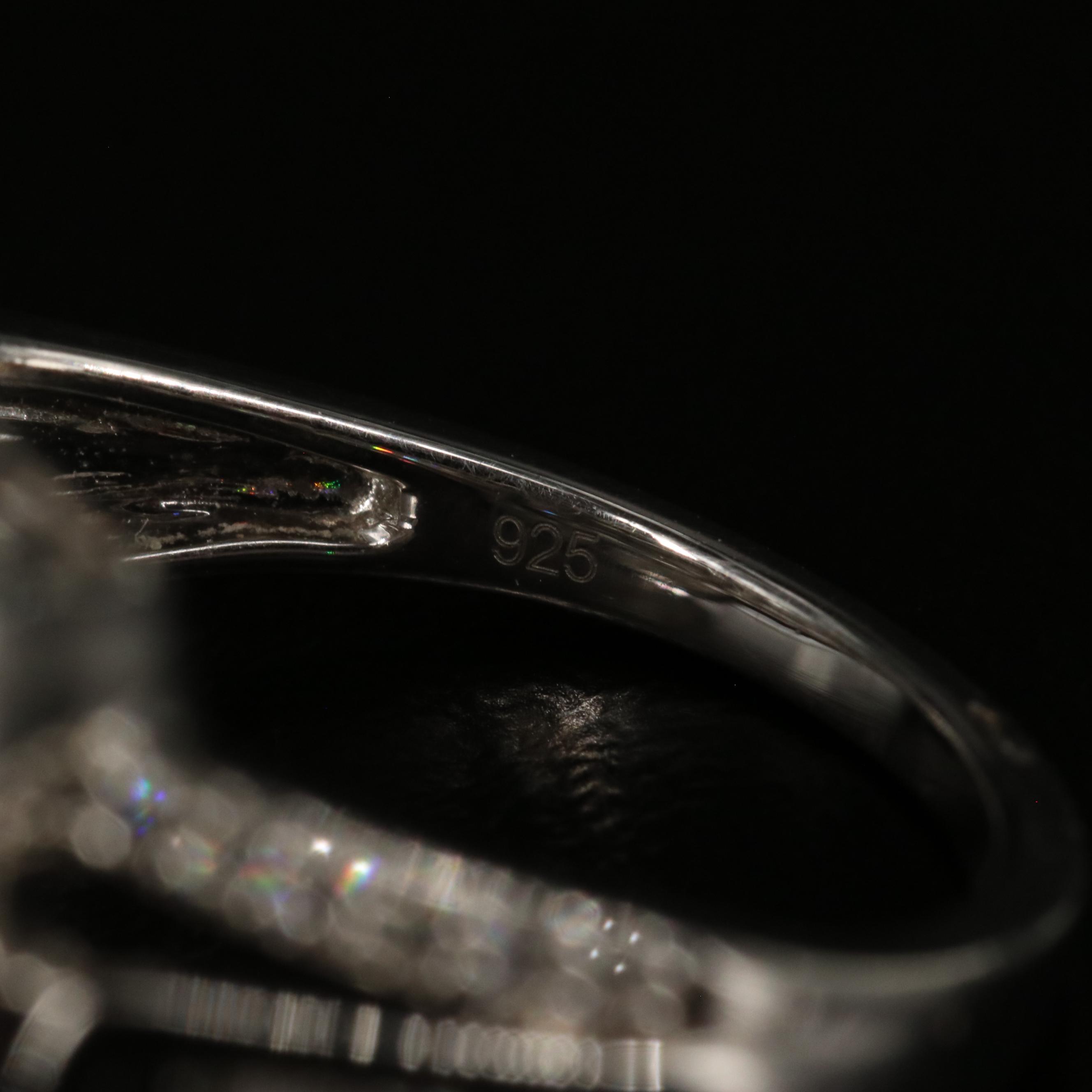 Sterling Diamond Double Halo Ring