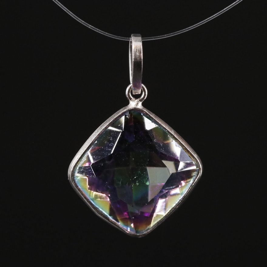 14K Mystic Quartz Pendant