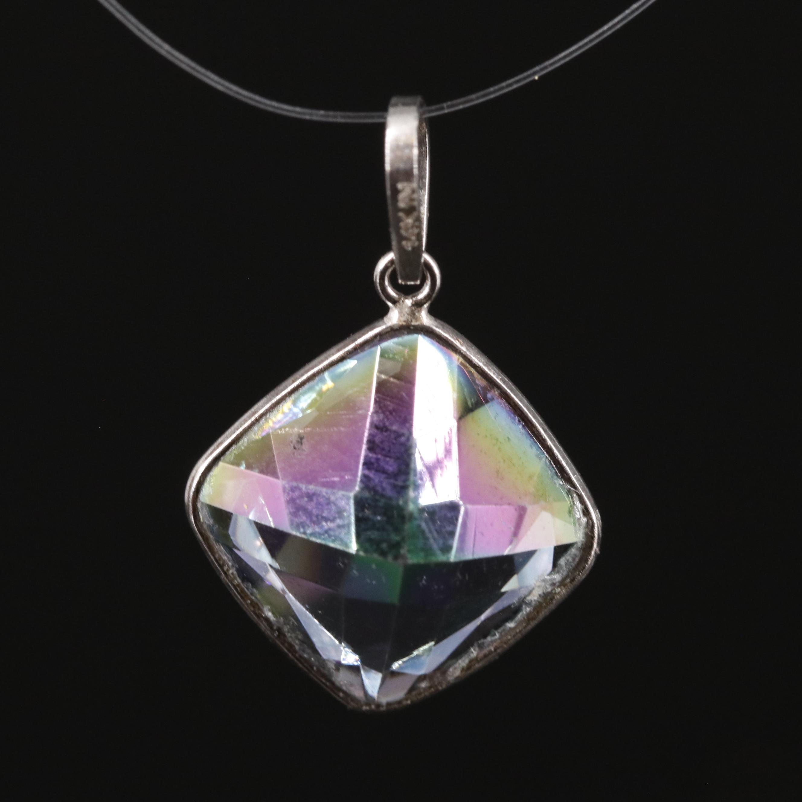 14K Mystic Quartz Pendant