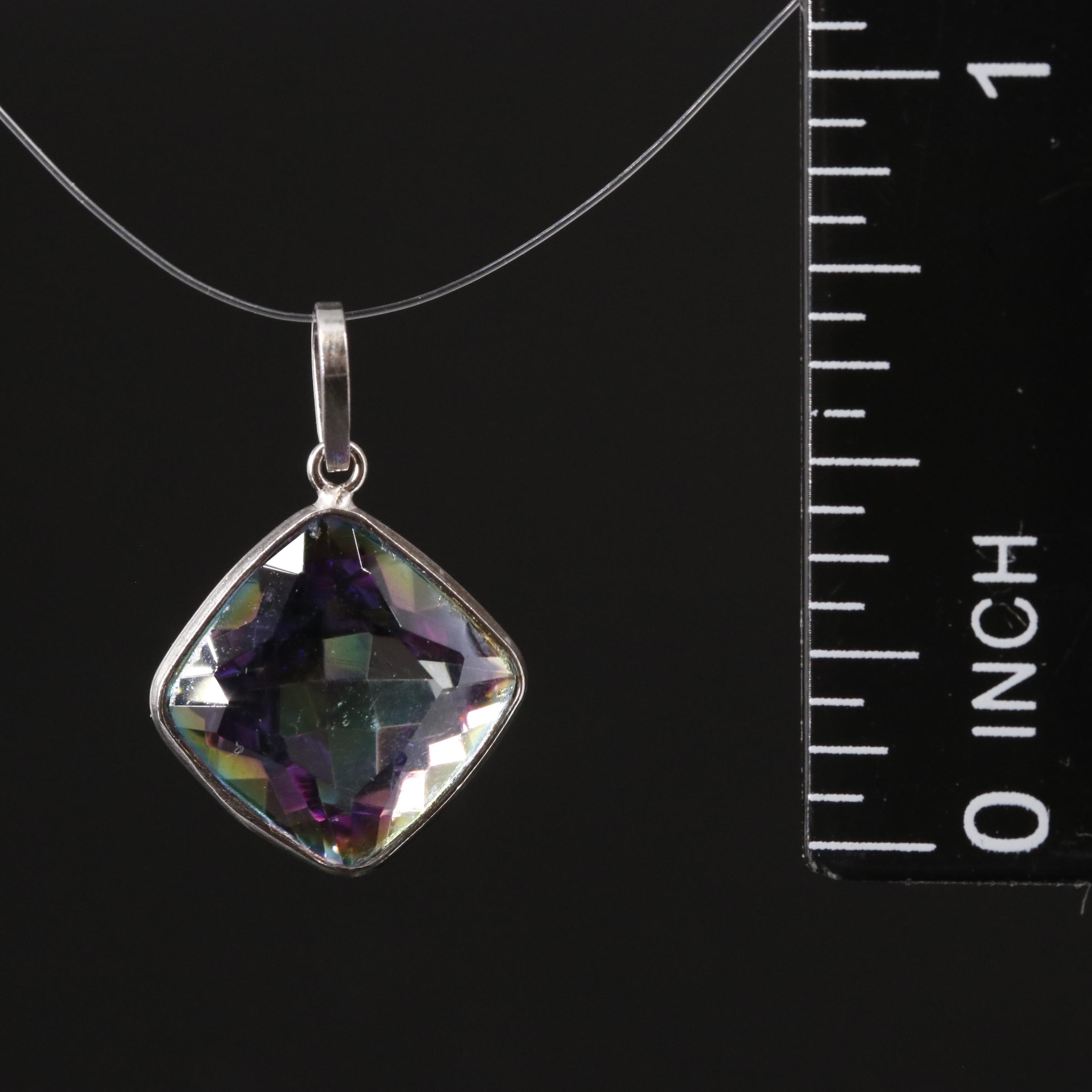 14K Mystic Quartz Pendant