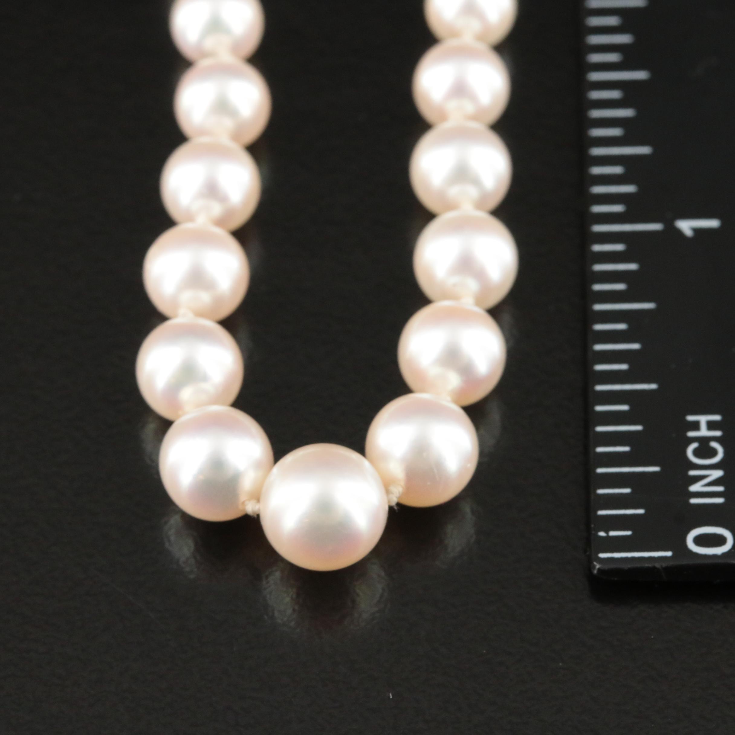 Mikimoto Graduated Pearl Necklace with 14K Clasp