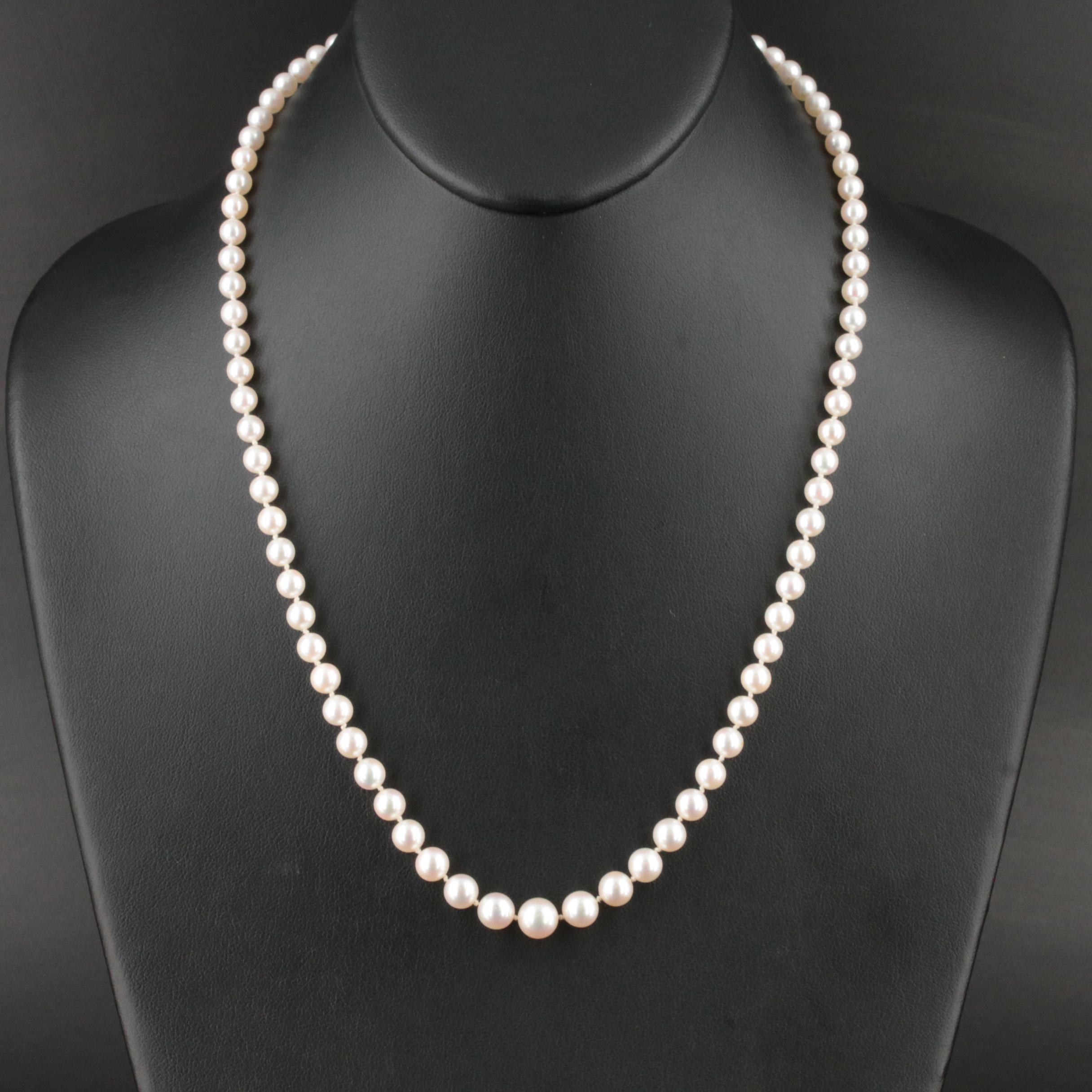 Mikimoto Graduated Pearl Necklace with 14K Clasp