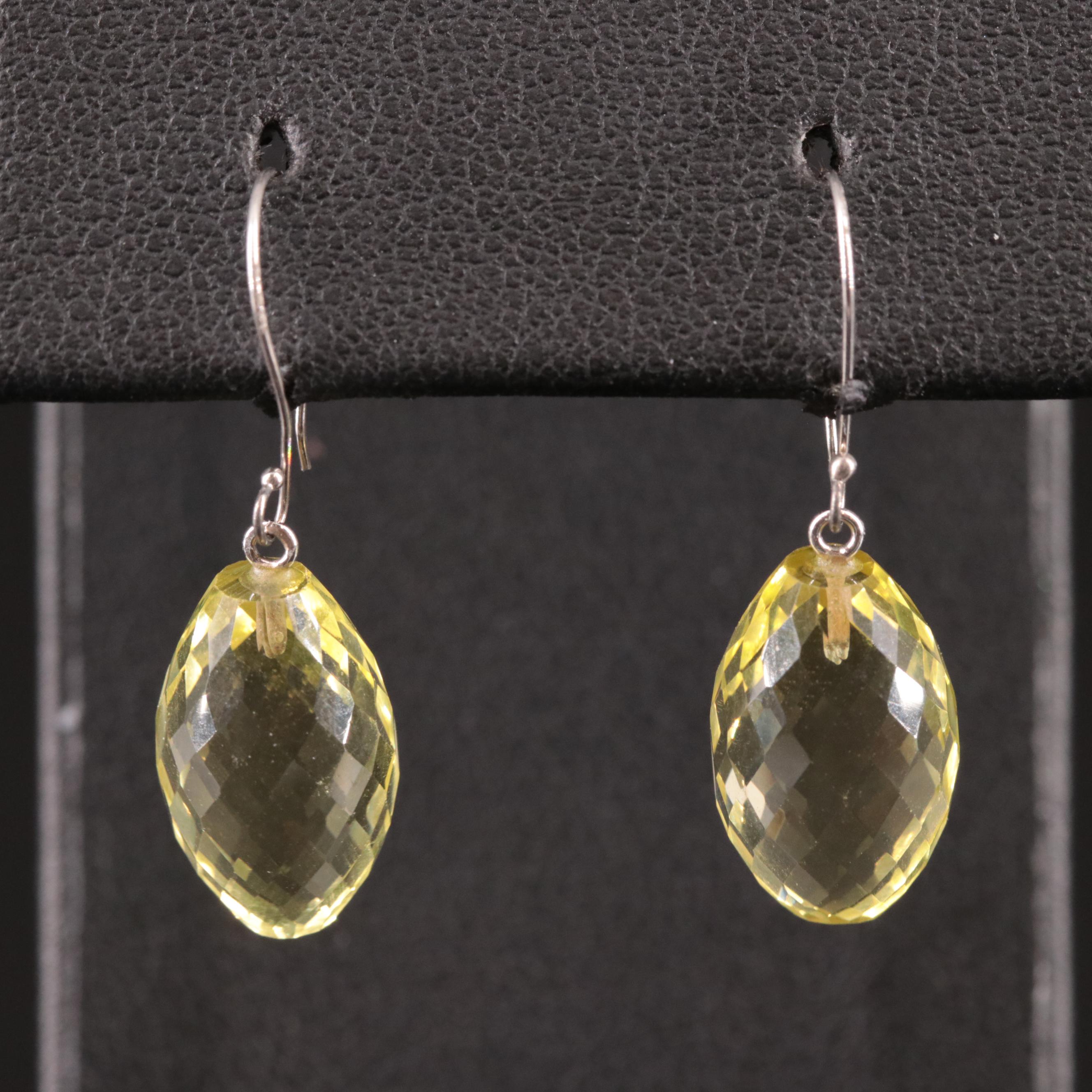 14K Citrine Drop Earrings