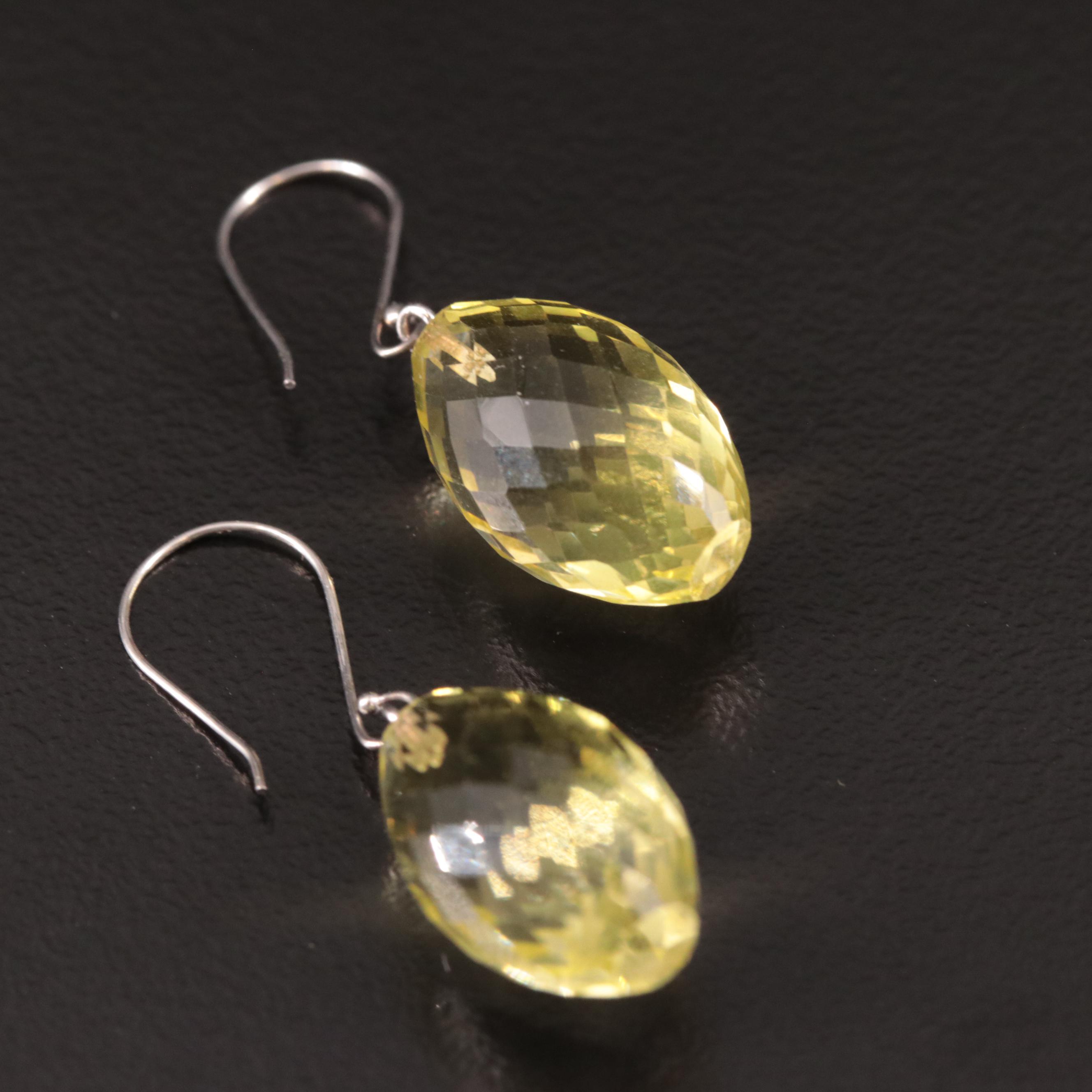 14K Citrine Drop Earrings