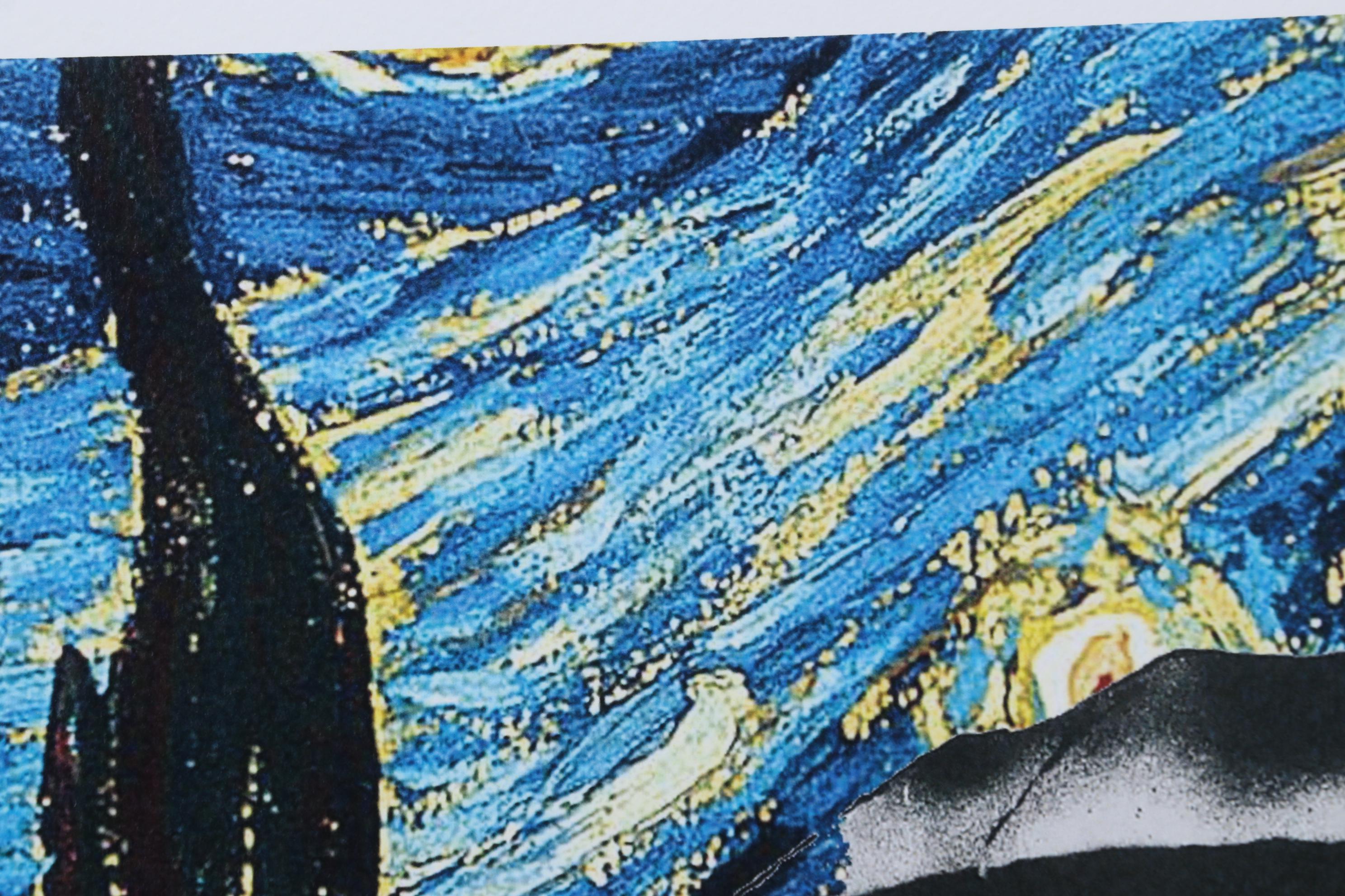 Death NYC Pop Art Graphic Print Banksy Girl with Umbrella and The Starry Night