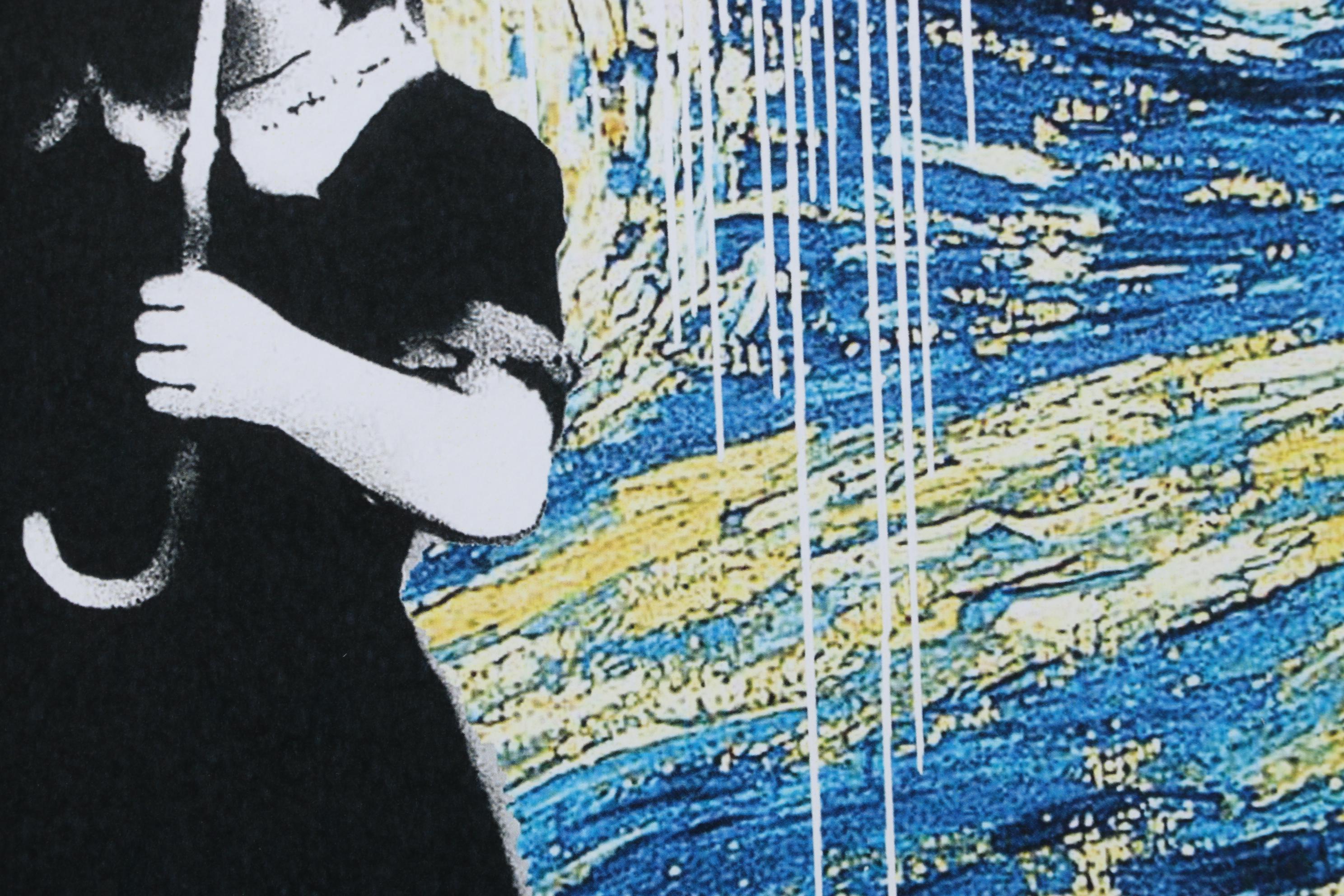 Death NYC Pop Art Graphic Print Banksy Girl with Umbrella and The Starry Night